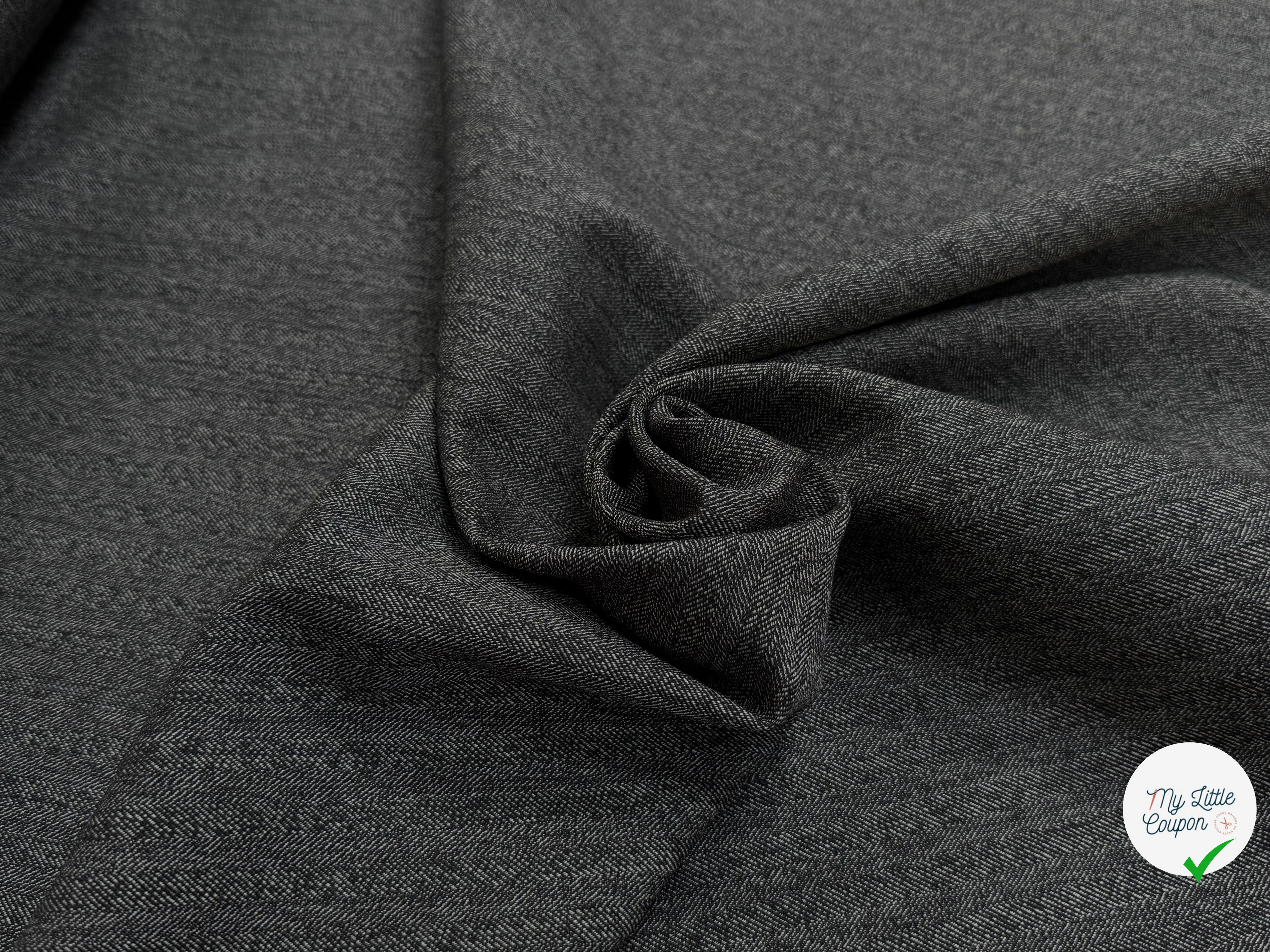 DRAPERIE SERGÉE DE LAINE TRÈS BELLE TENUE GRIS CHINÉ - My Little Coupon