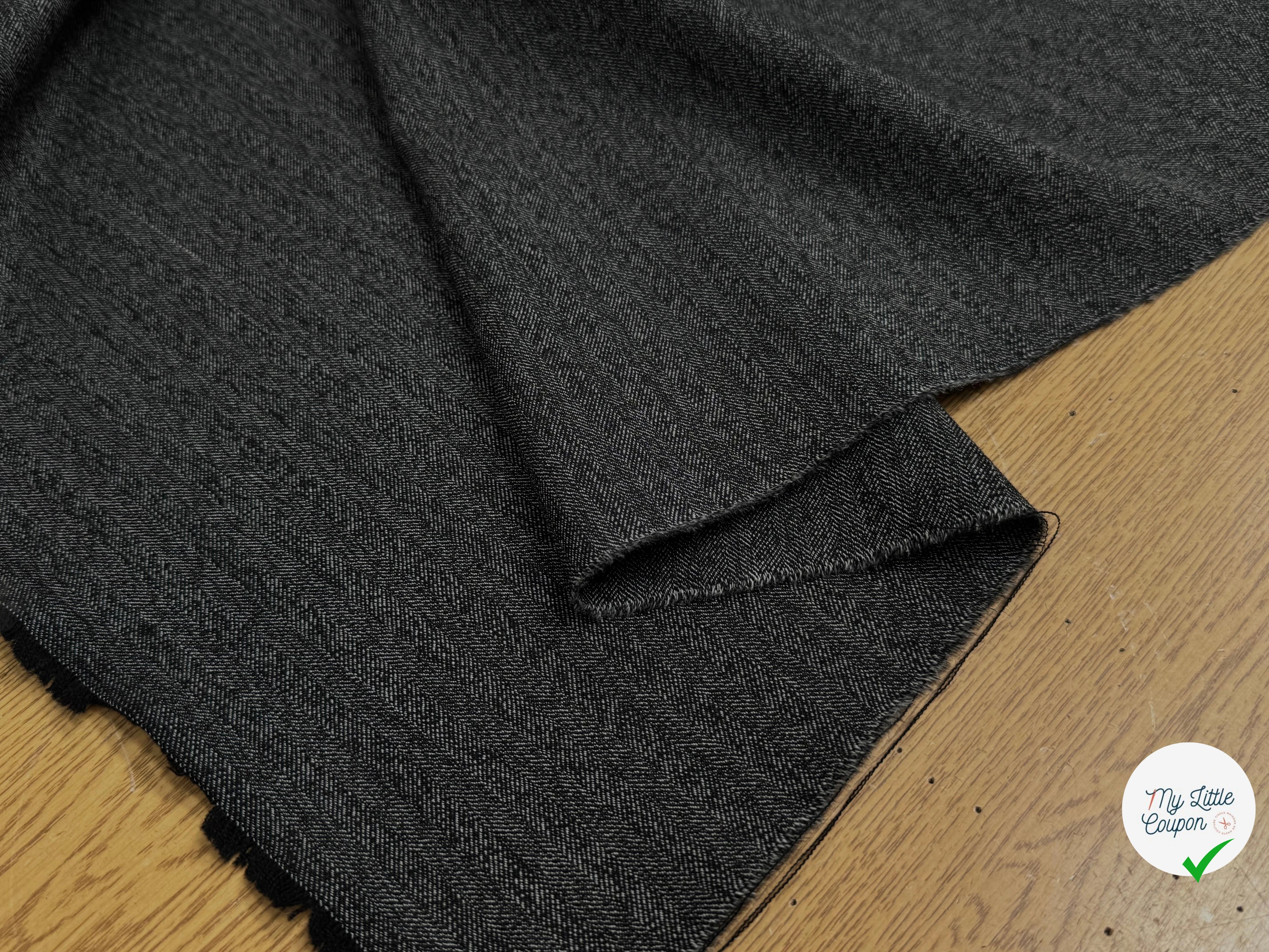 DRAPERIE SERGÉE DE LAINE TRÈS BELLE TENUE GRIS CHINÉ - My Little Coupon