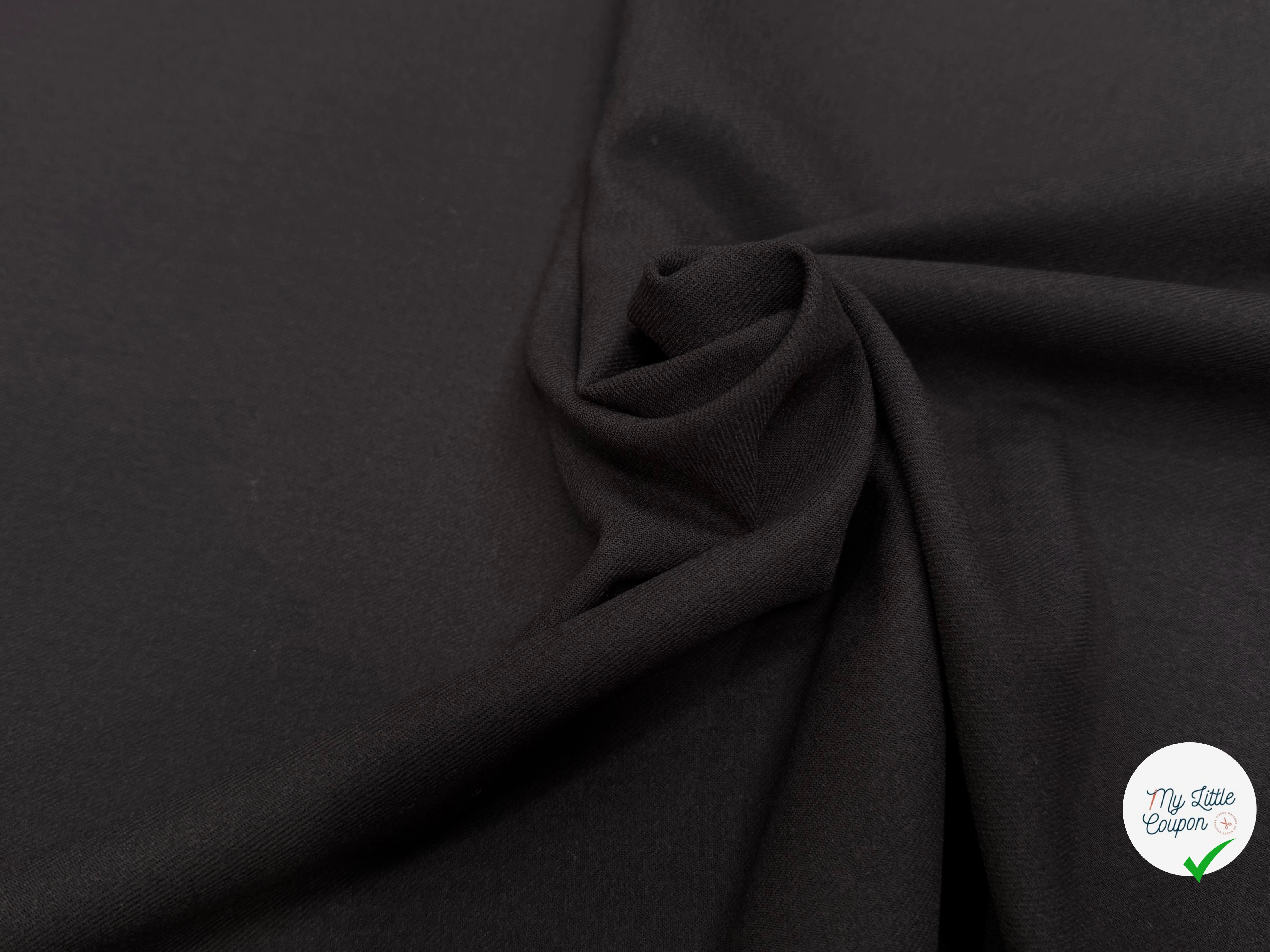 DRAPERIE SERGÉE MARRON LAINE VIERGE LÉGÈREMENT STRETCH - My Little Coupon