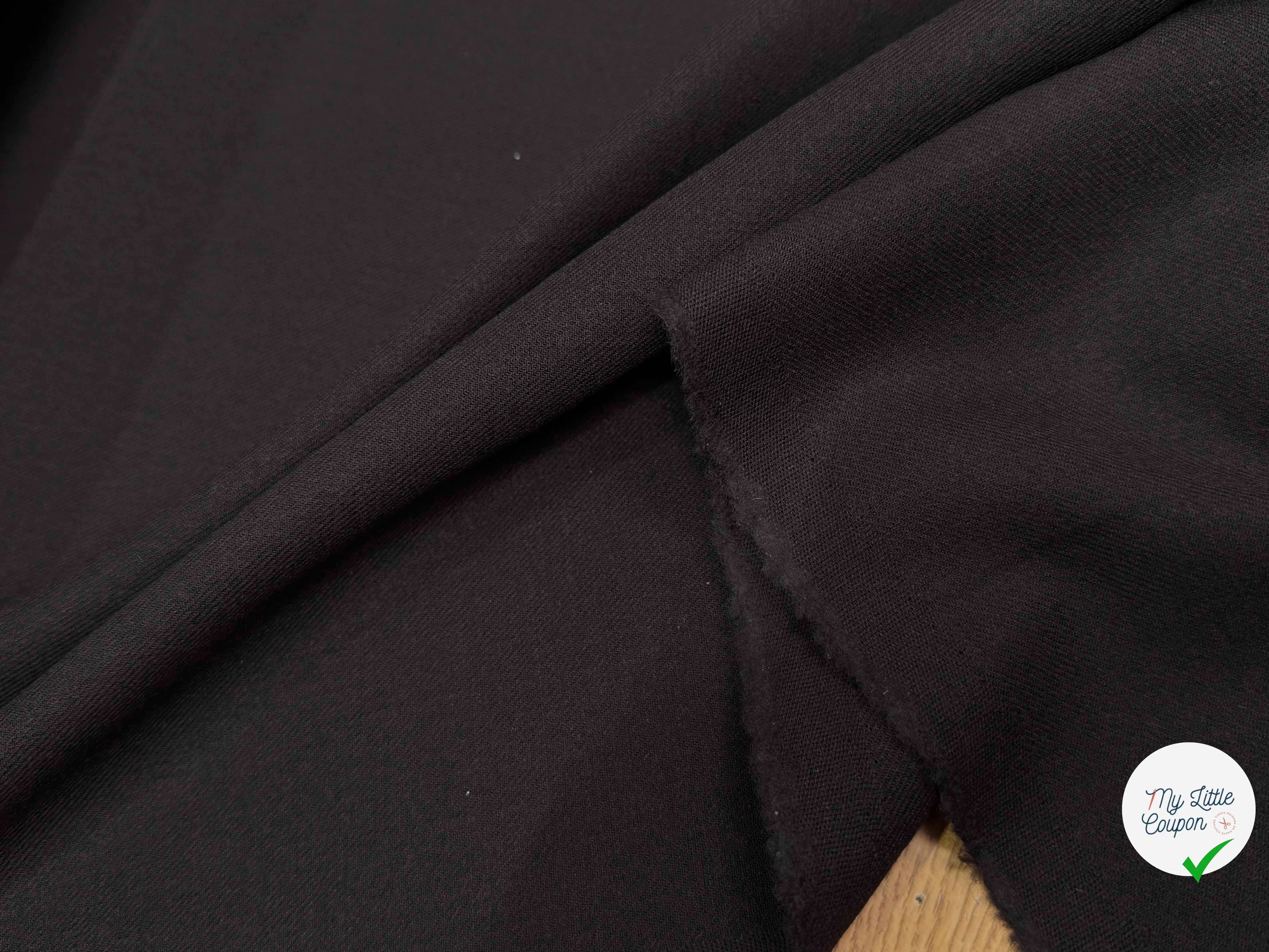 DRAPERIE SERGÉE MARRON LAINE VIERGE LÉGÈREMENT STRETCH - My Little Coupon