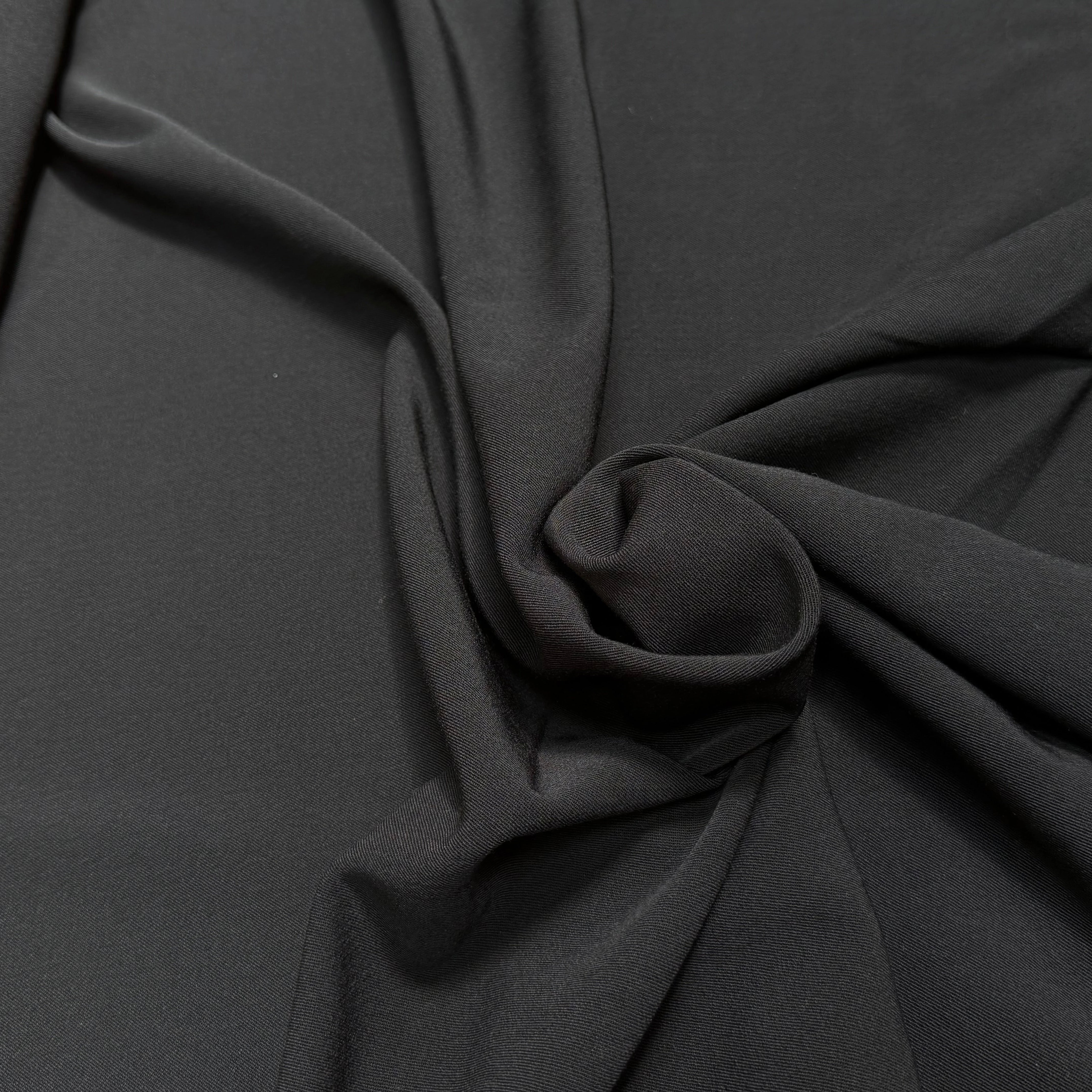 DRAPERIE SERGÉE POLYAINE NOIR 43% LAINE STRETCH - My Little Coupon