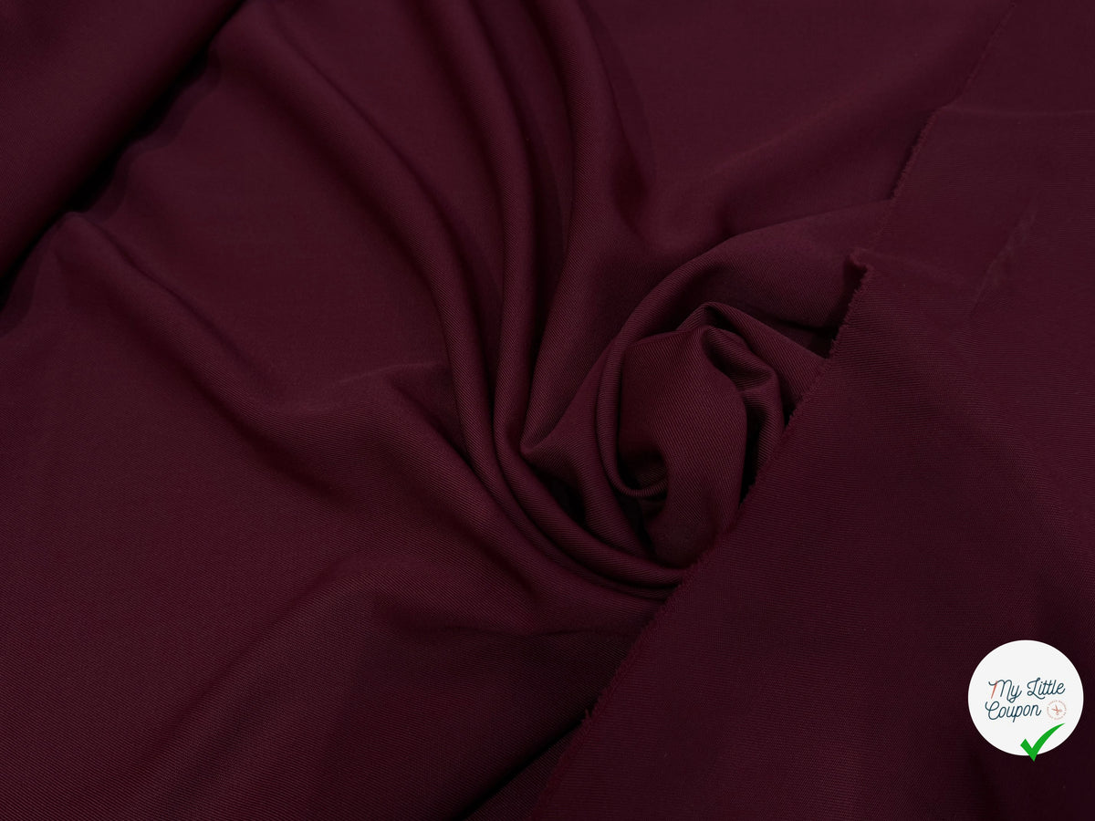 DRAPERIE SERGÉE POLYLAINE BORDEAUX PARFAITE TENUE - My Little Coupon
