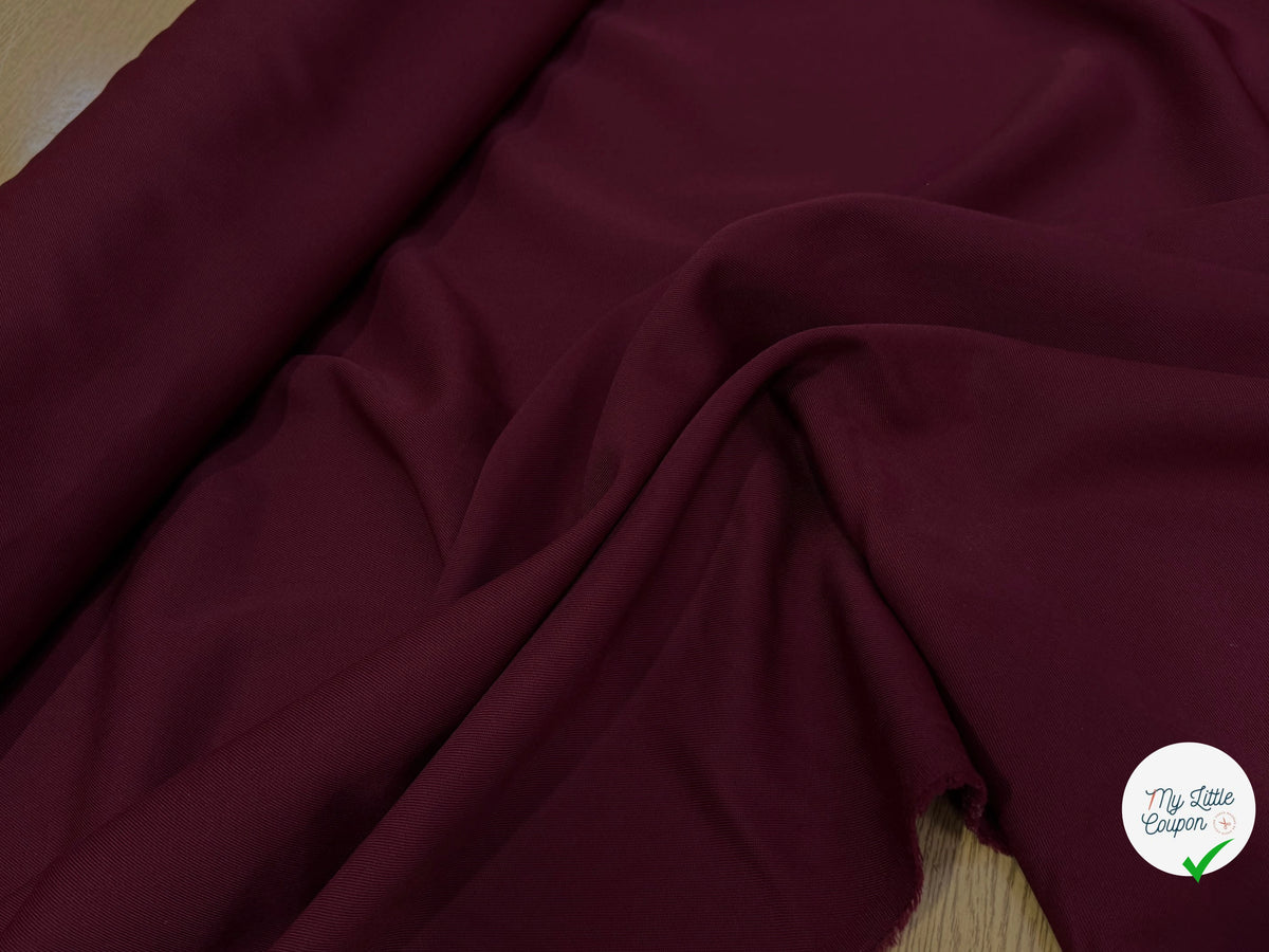 DRAPERIE SERGÉE POLYLAINE BORDEAUX PARFAITE TENUE - My Little Coupon