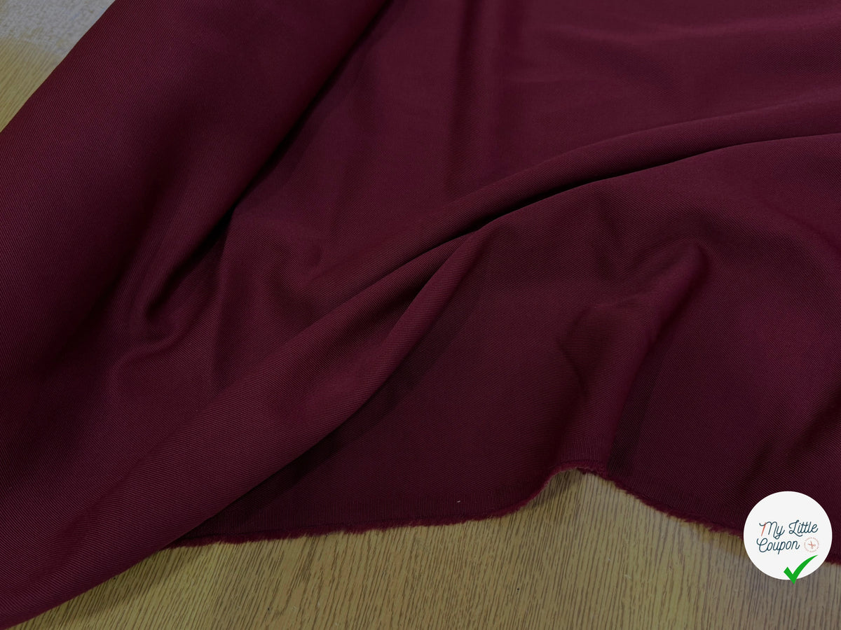 DRAPERIE SERGÉE POLYLAINE BORDEAUX PARFAITE TENUE - My Little Coupon