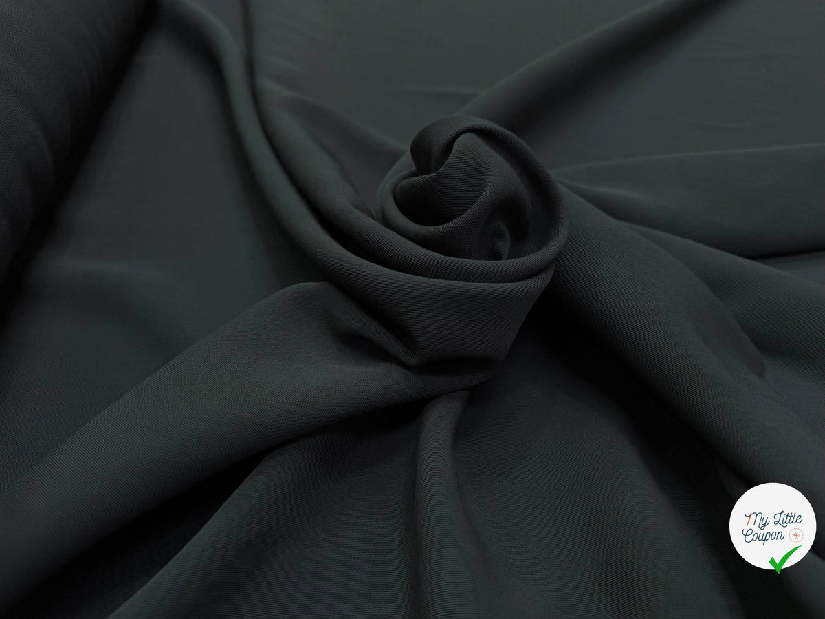 DRAPERIE TEXTURÉE VISCOSE ET LAINE GRIS FONCÉ TOMBÉ FLUIDE MADE IN ITALY - My Little Coupon