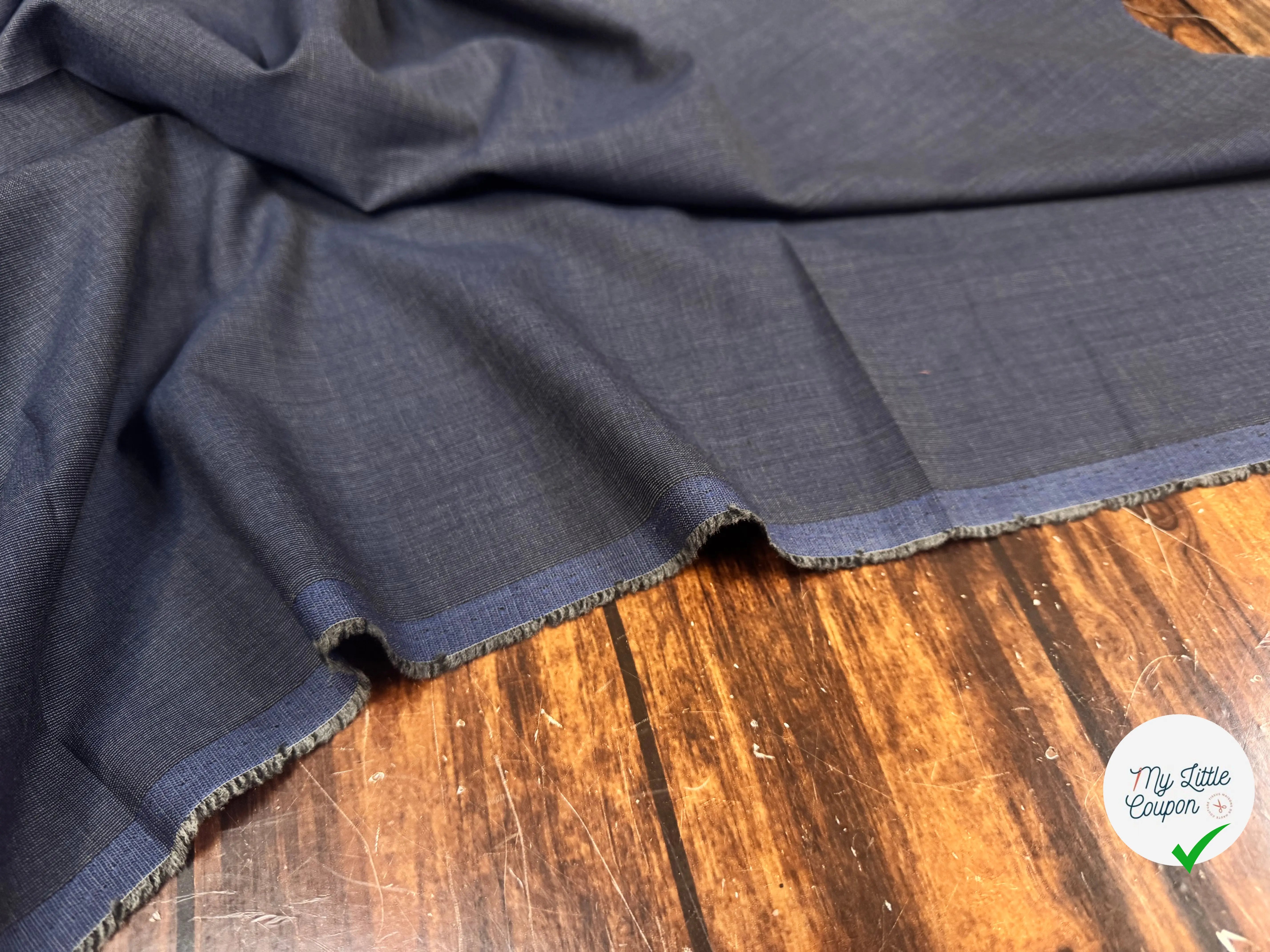 DRAPERIE VITALE BARBERIS 100% LAINE PRINCE SHUTTLE GREY BLUE - My Little Coupon