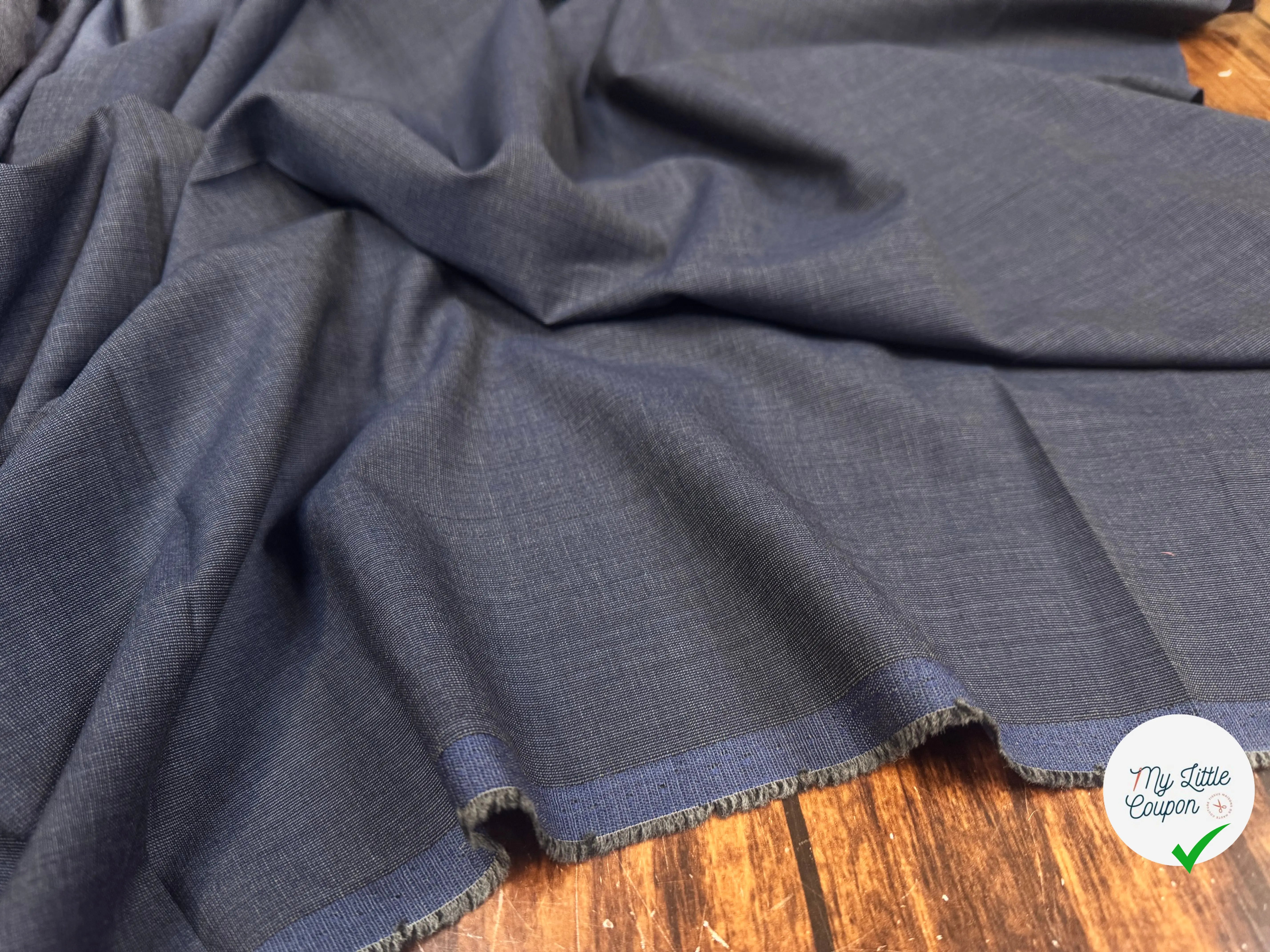 DRAPERIE VITALE BARBERIS 100% LAINE PRINCE SHUTTLE GREY BLUE - My Little Coupon