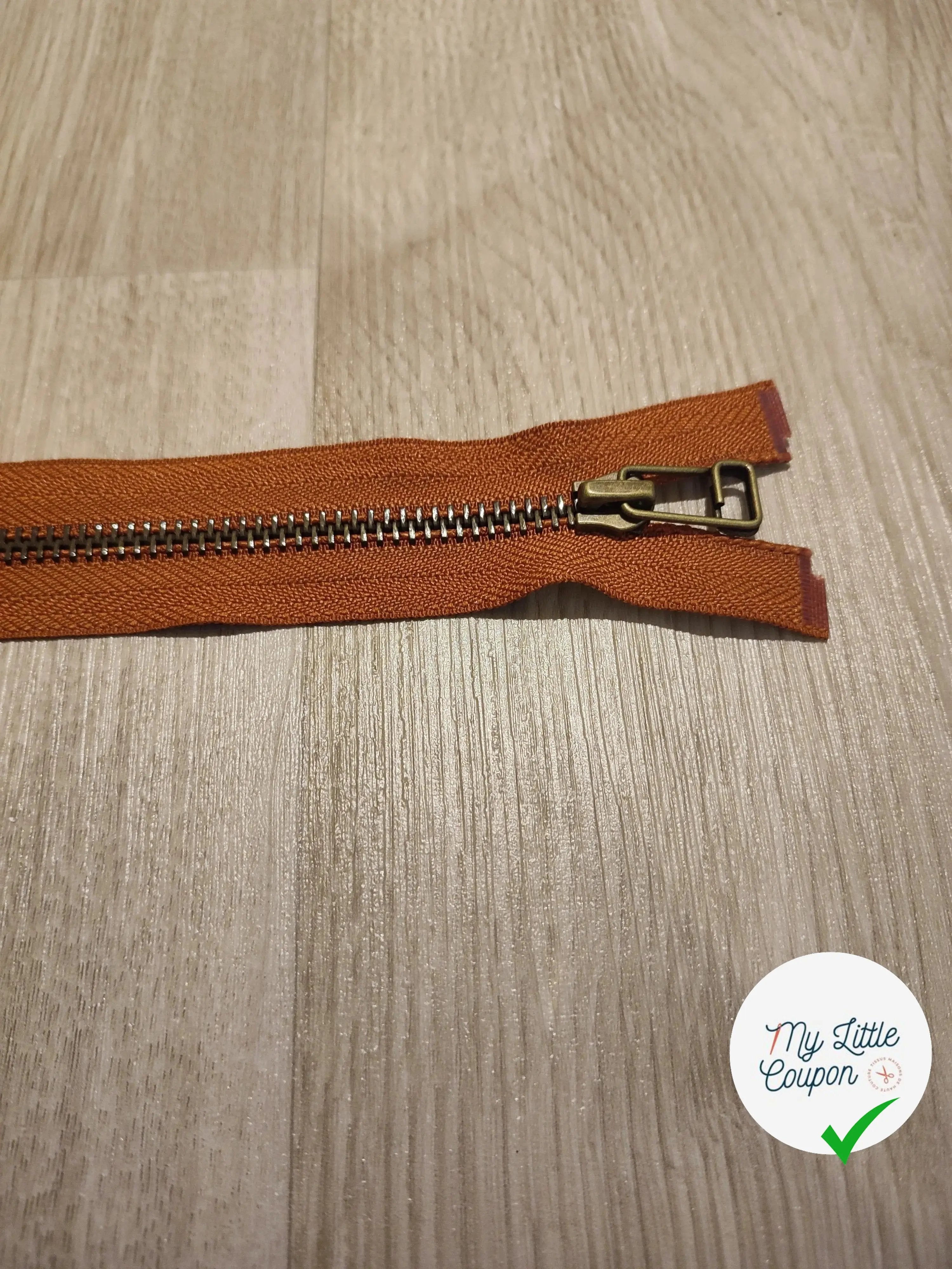 FERMETURE RIRI METAL SÉPARABLE 90CM MARRON NOISETTE - My Little Coupon