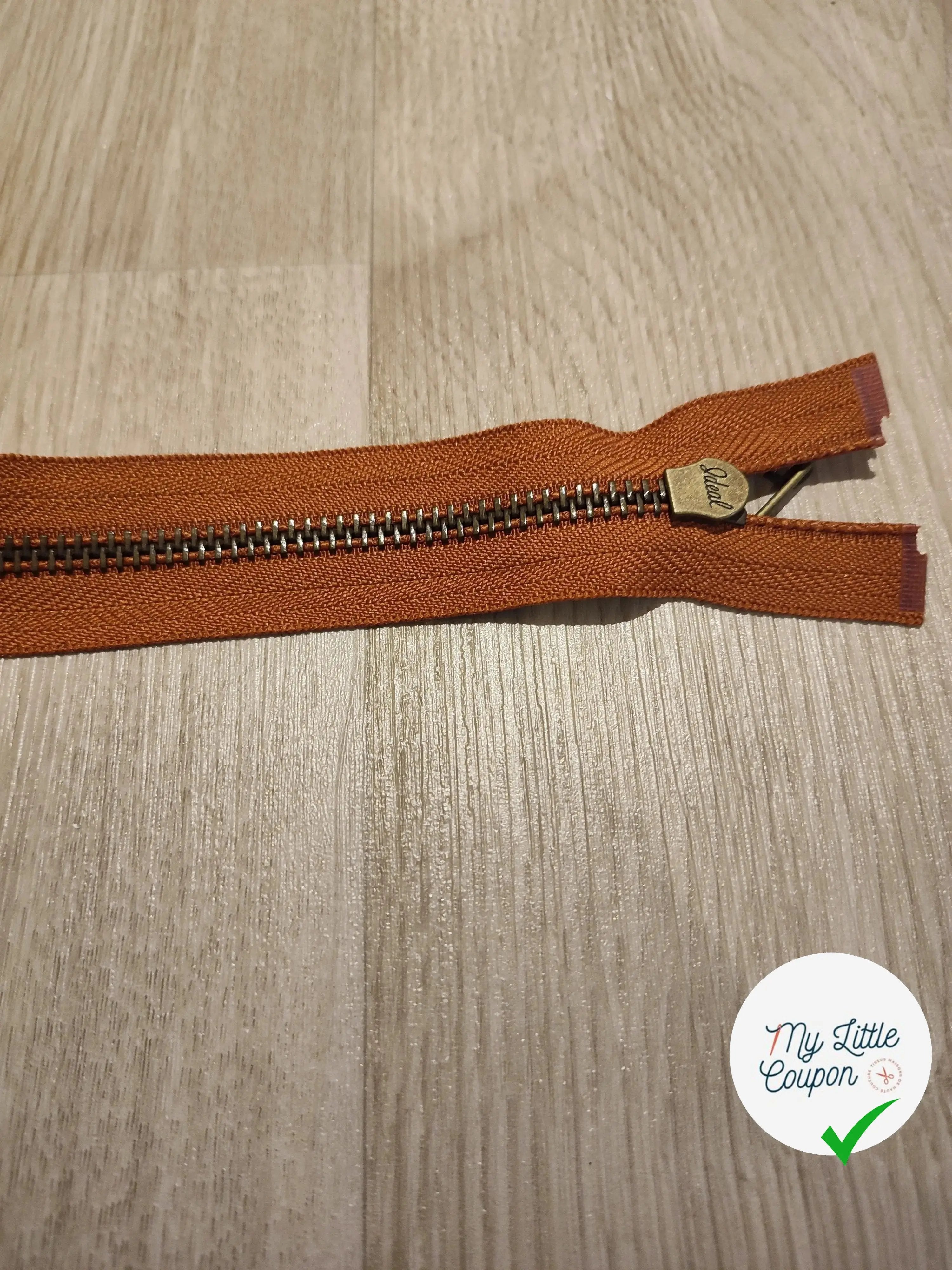 FERMETURE RIRI METAL SÉPARABLE 90CM MARRON NOISETTE - My Little Coupon