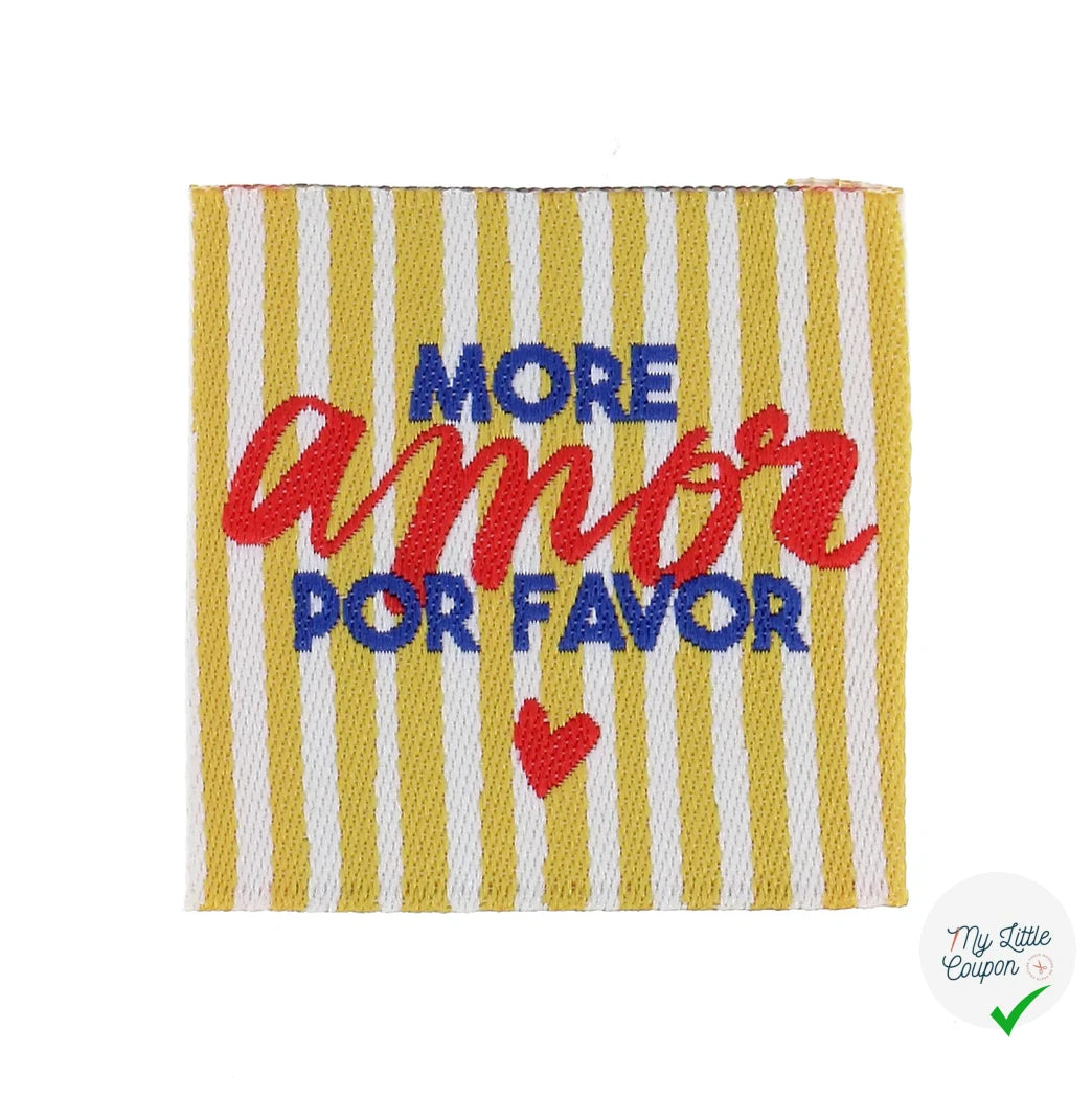 ETIQUETTE À COUDRE TISSÉES BOHIN - "MORE AMOR POR FAVOR" - My Little Coupon