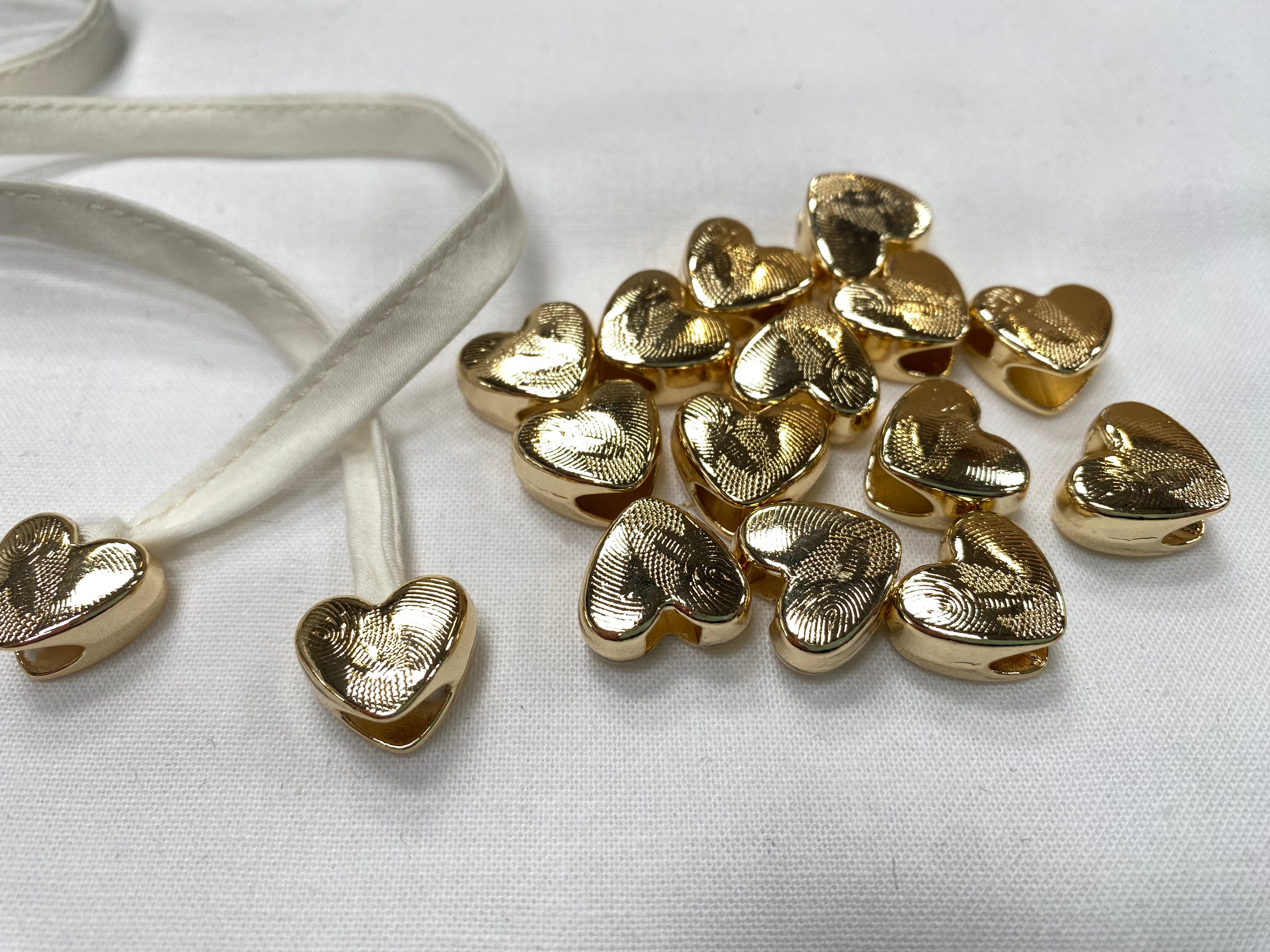 Embout de cordon coeur doré (lot de 2) - My Little Coupon