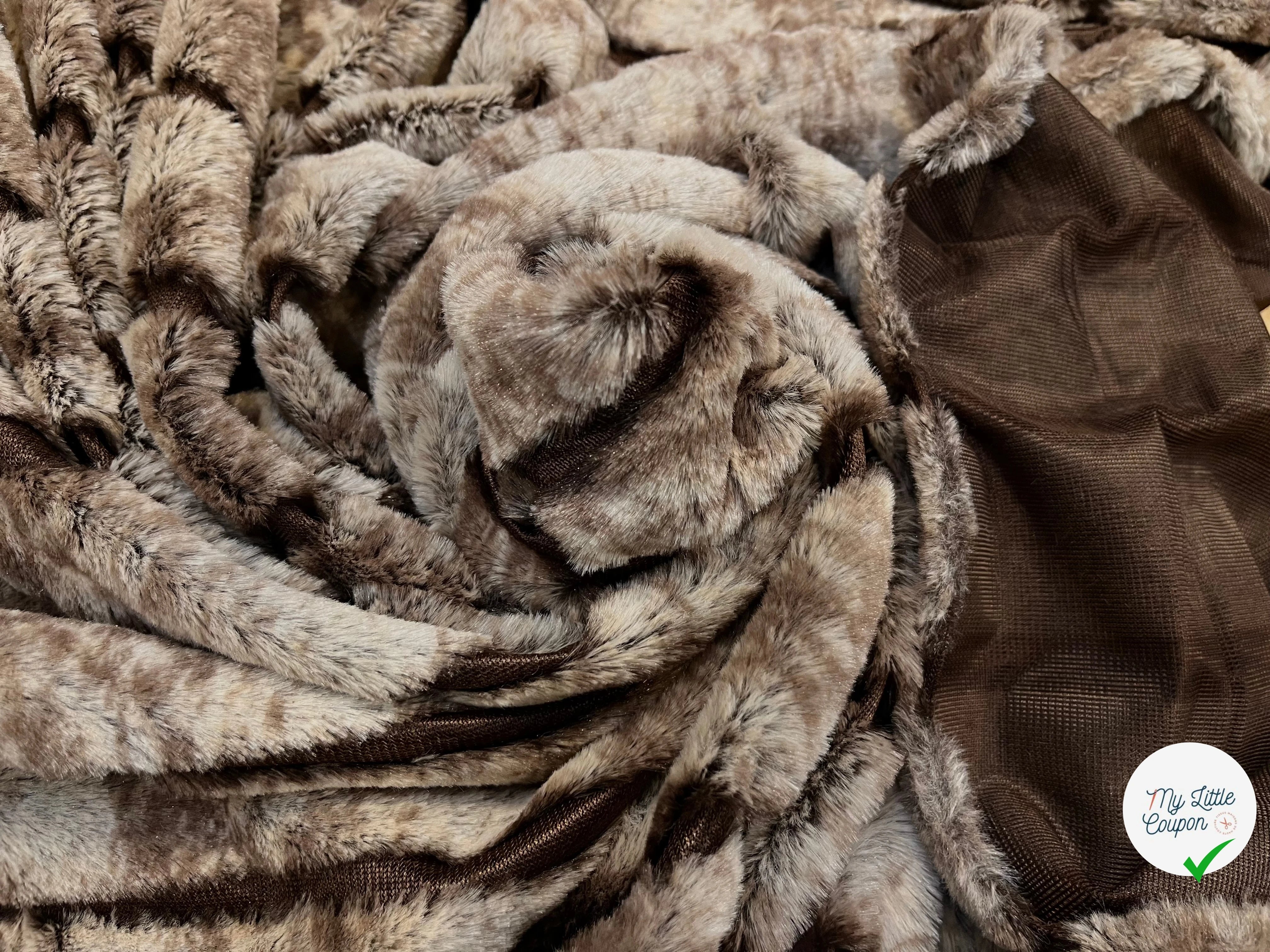 FAUSSE FOURRURE RAYURE MARRON ET BEIGE FONCÉ - My Little Coupon