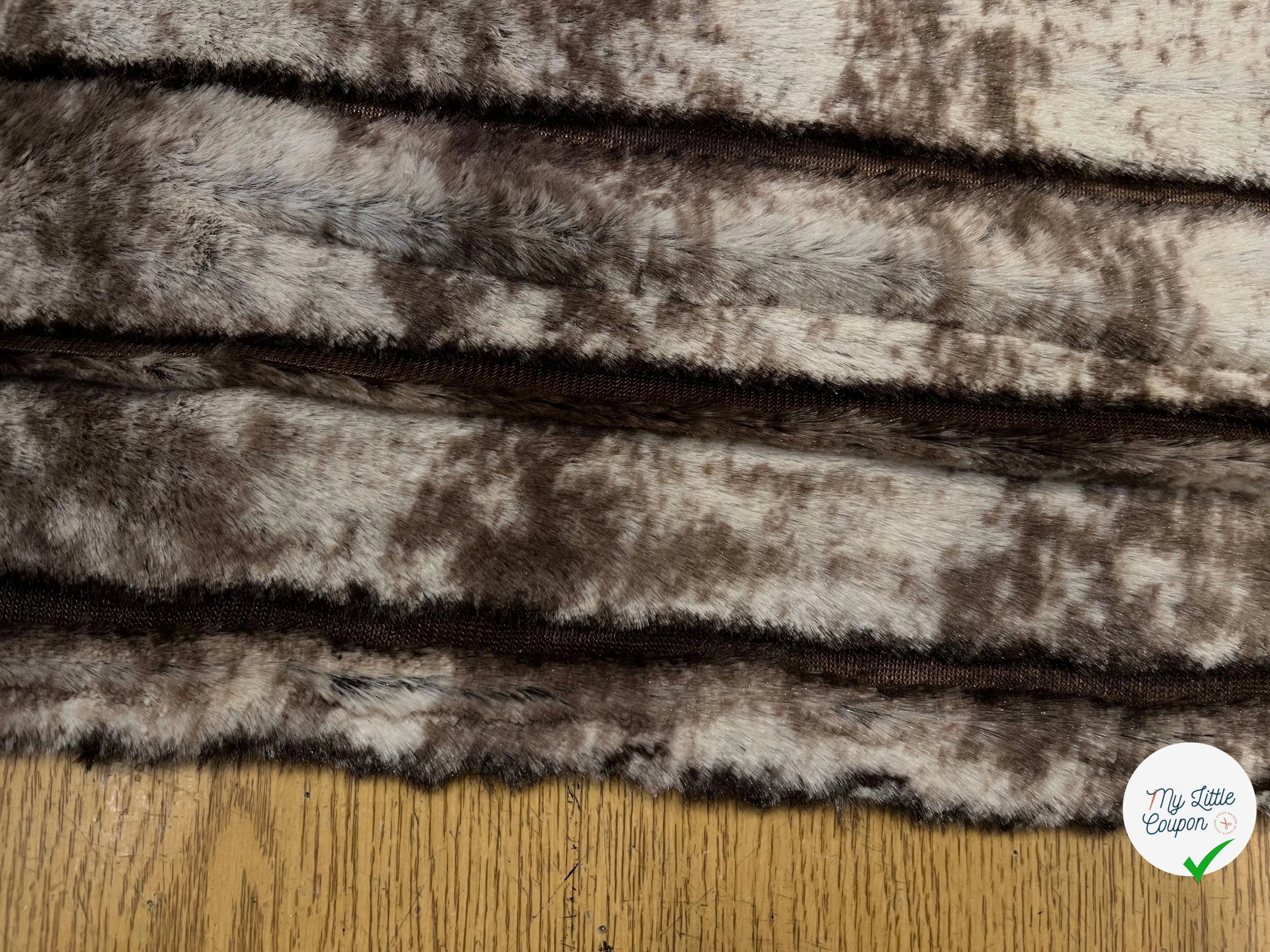 FAUSSE FOURRURE RAYURE MARRON ET BEIGE FONCÉ - My Little Coupon