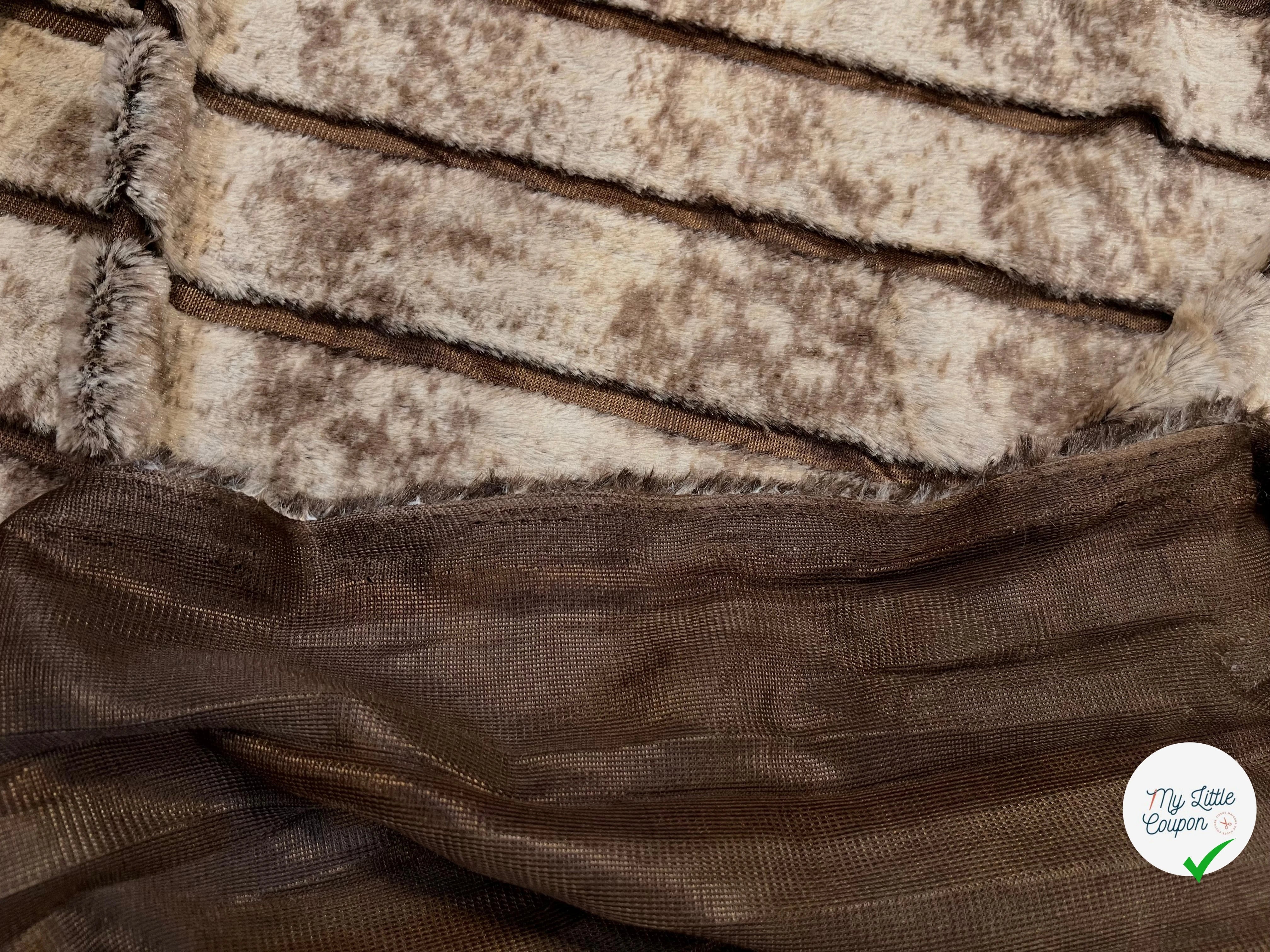FAUSSE FOURRURE RAYURE MARRON ET BEIGE FONCÉ - My Little Coupon