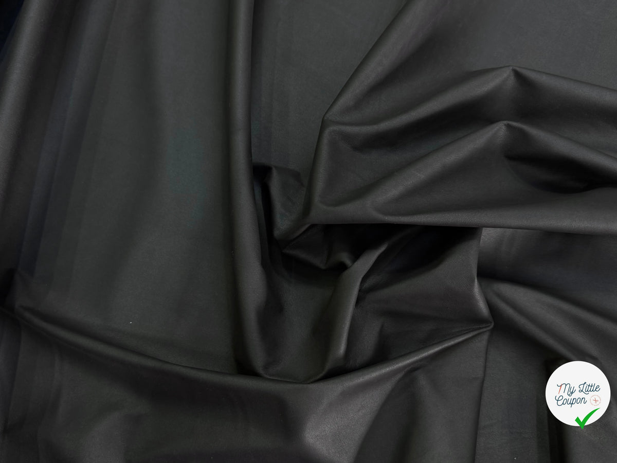 FAUX CUIR EXTENSIBLE NOIR EFFET HUILÉ - My Little Coupon