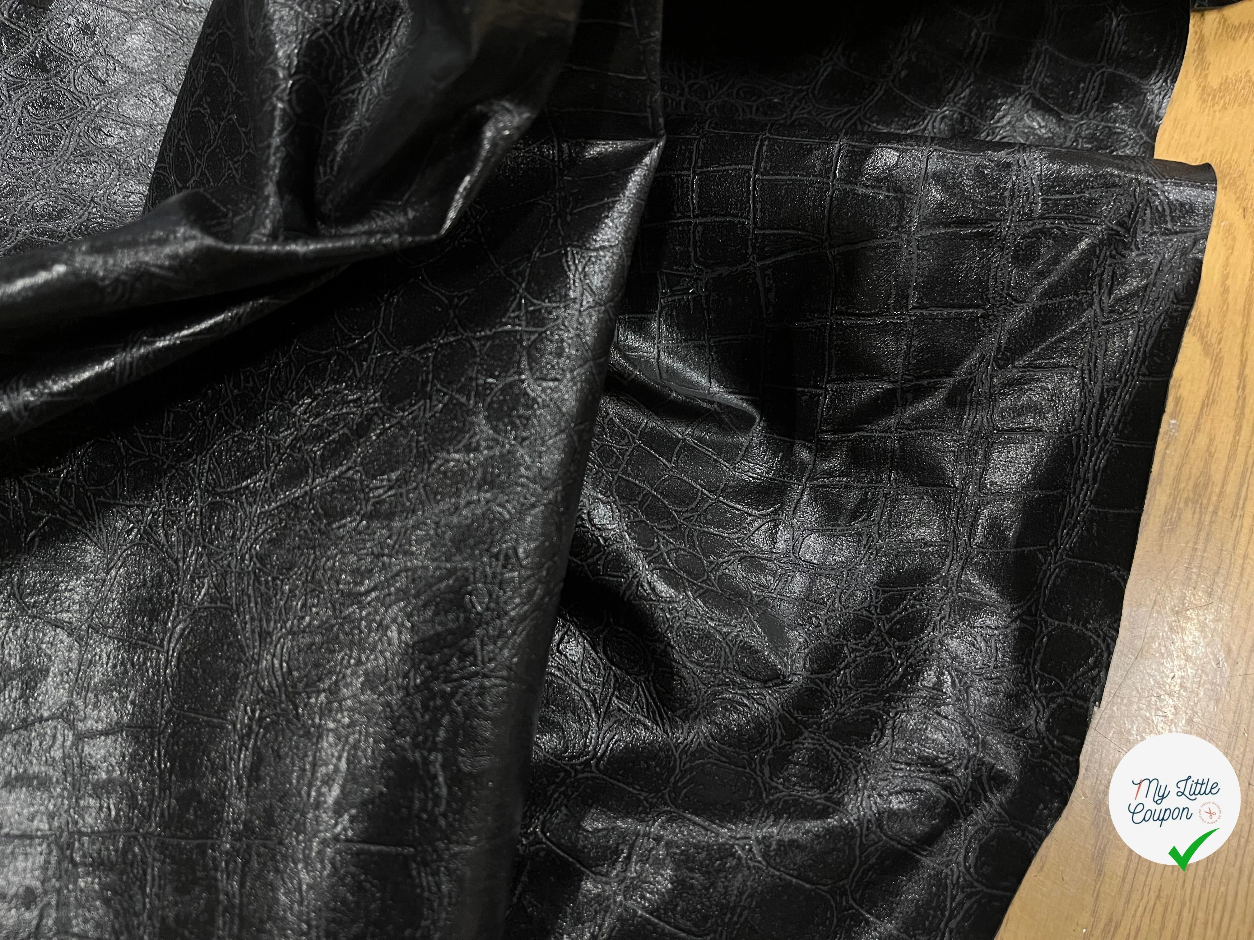 FAUX CUIR PEAU DE CROCODILLE NOIR - My Little Coupon