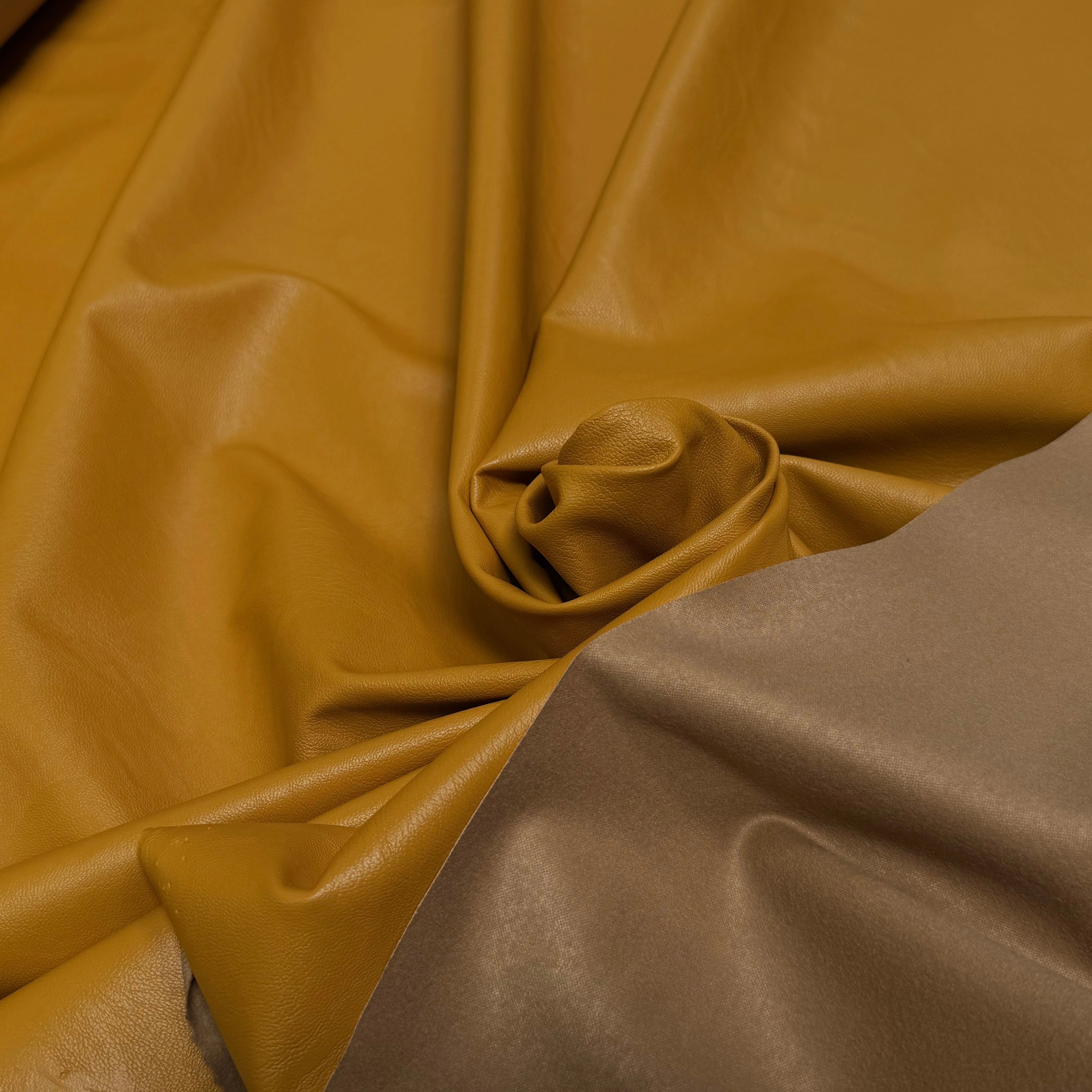 FAUX CUIR SOUPLE MOUTARDE STRETCH - My Little Coupon