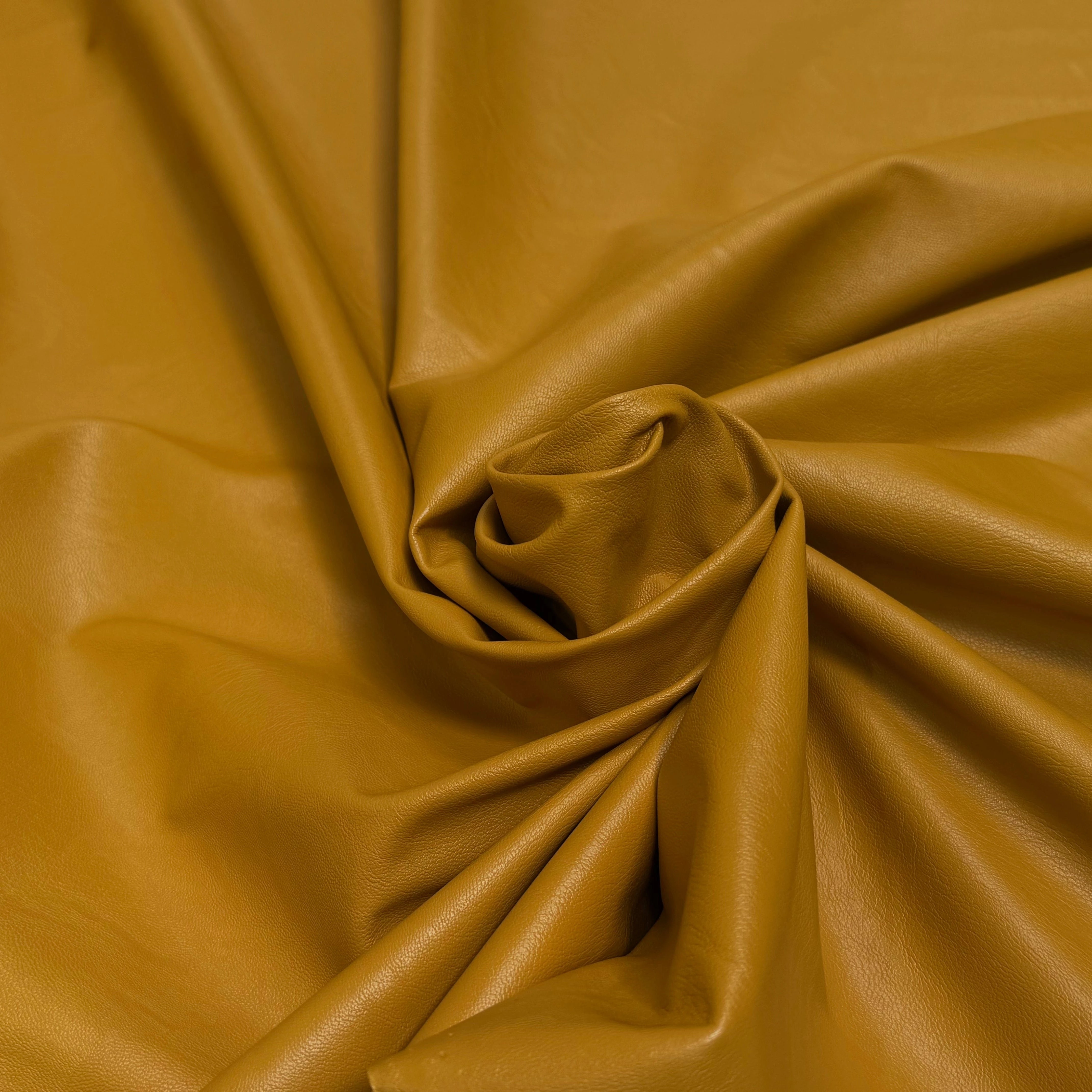 FAUX CUIR SOUPLE MOUTARDE STRETCH - My Little Coupon