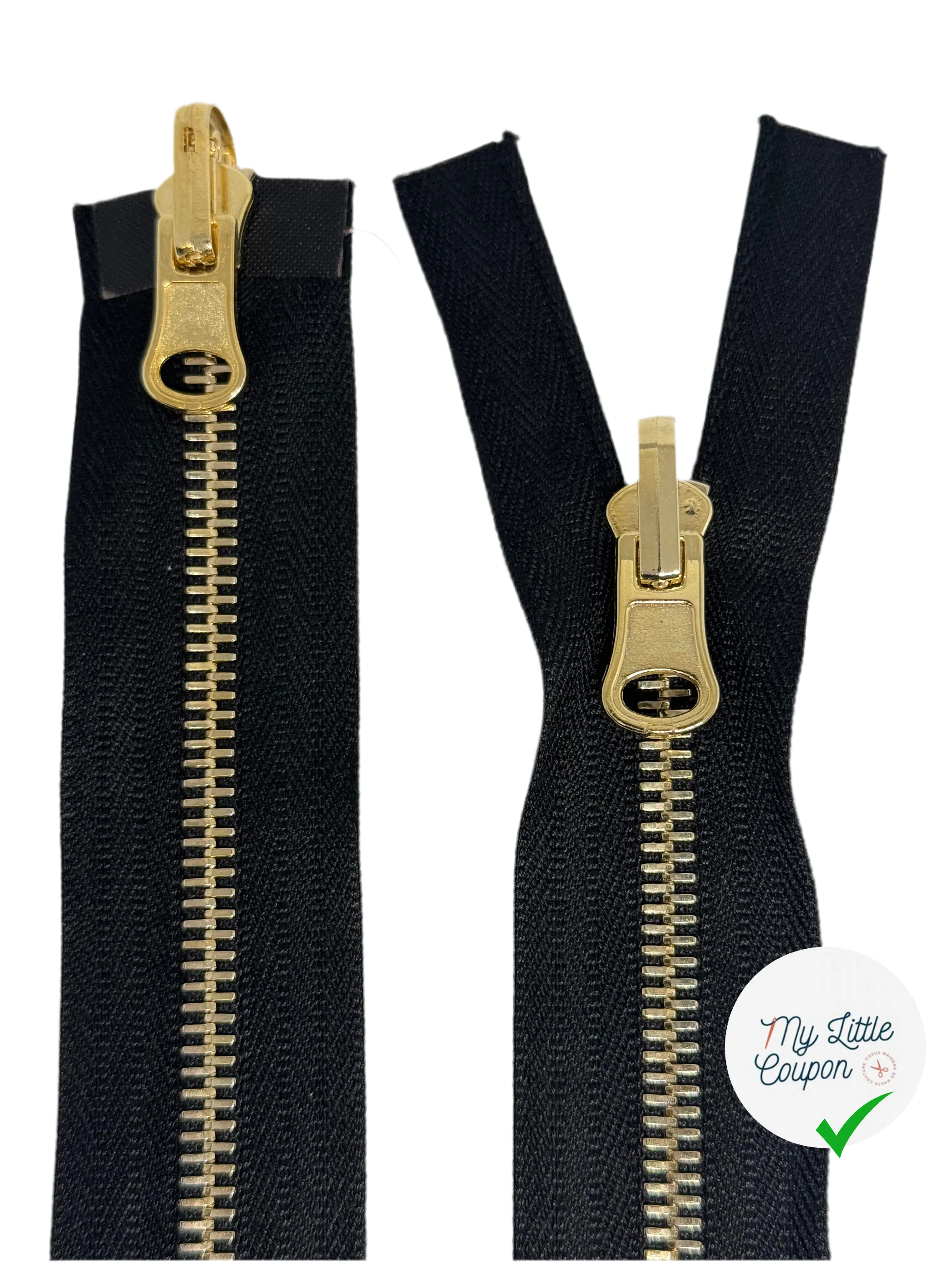 FERMETURE DOUBLE CURSEUR MÉTAL DORÉ 88CM - My Little Coupon