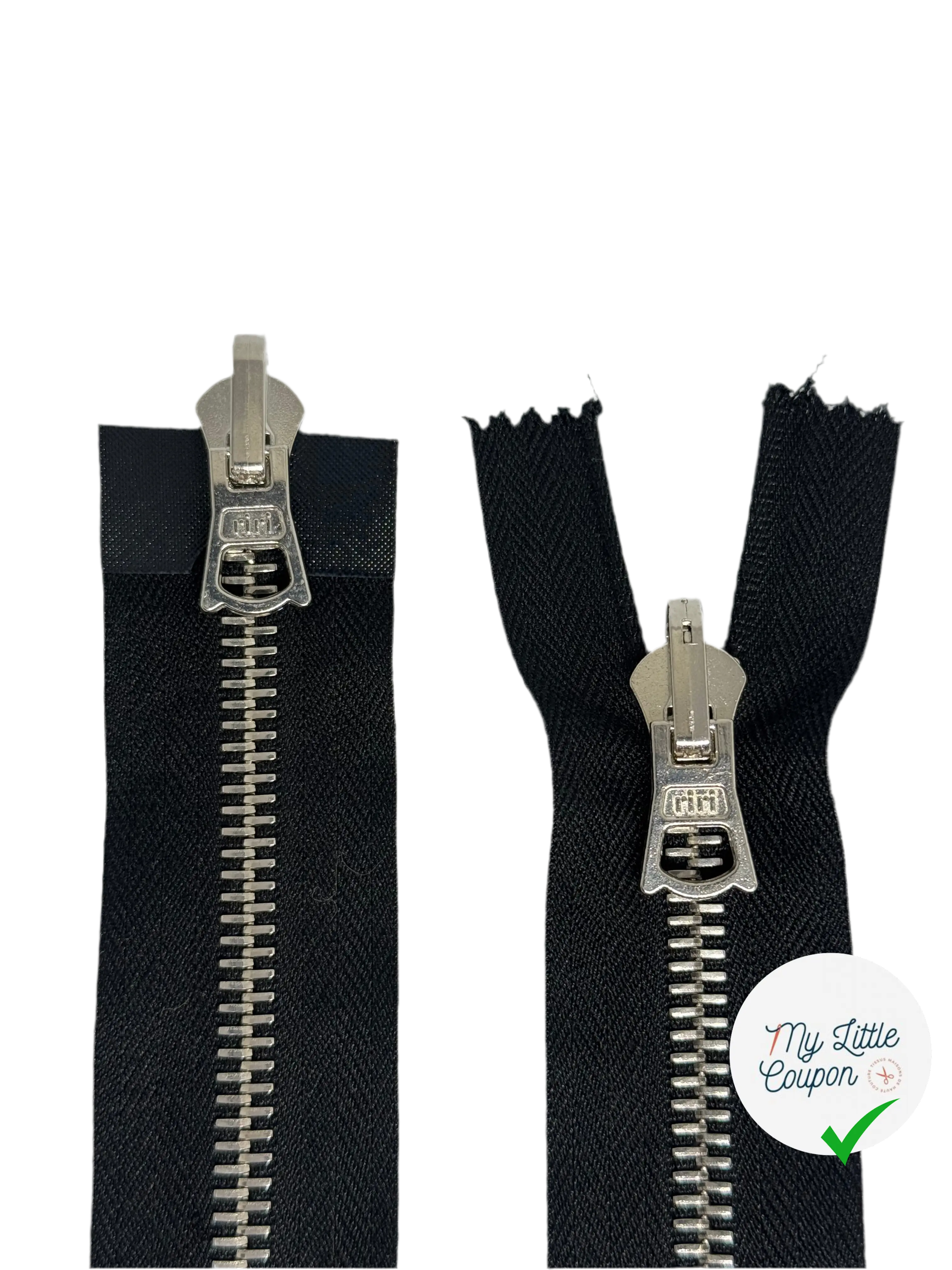 FERMETURE DOUBLE CURSEUR REVERSIBLE NOIR 45CM - My Little Coupon