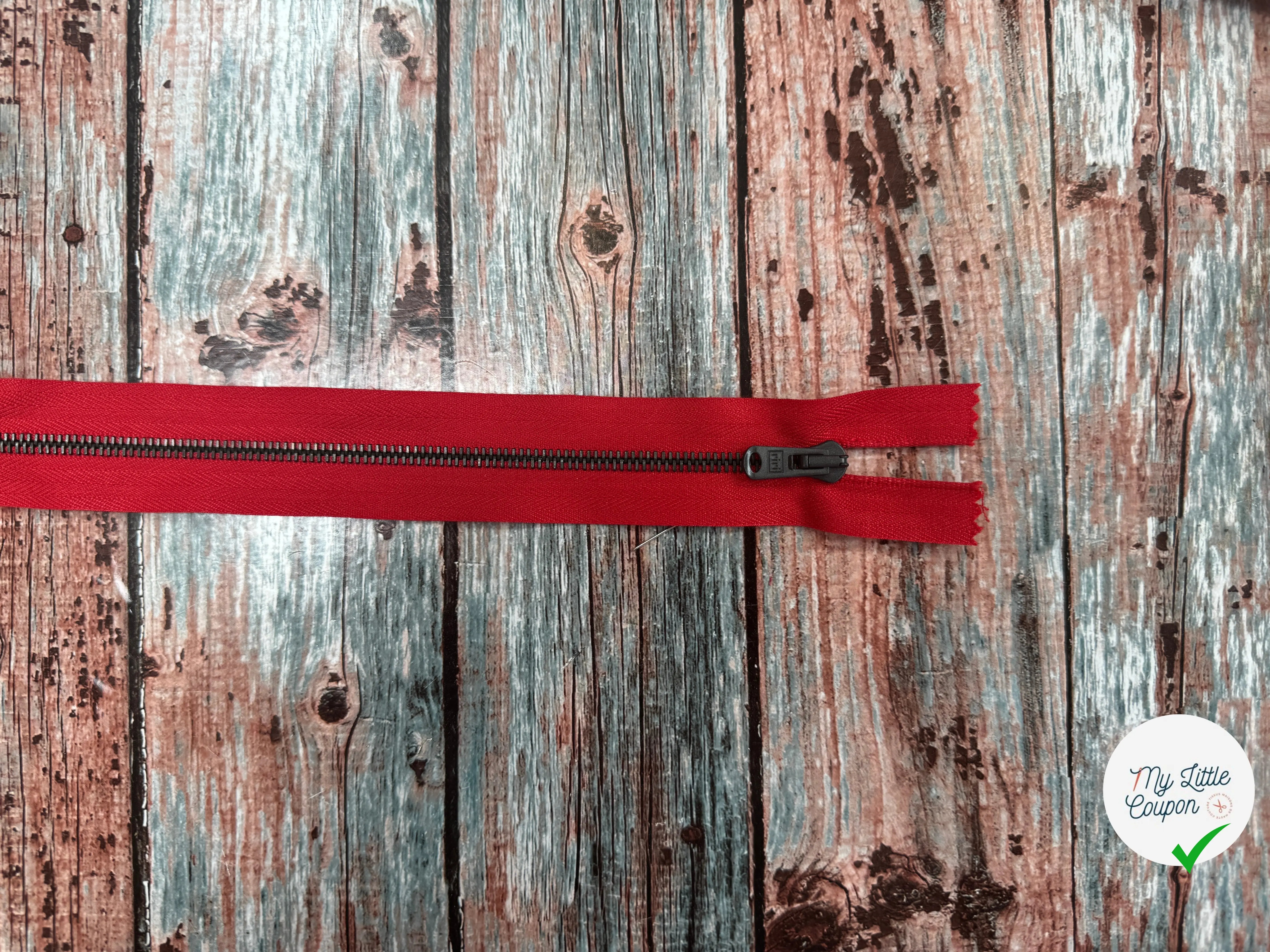 FERMETURE NON SÉPARABLE 50CM ROUGE - My Little Coupon