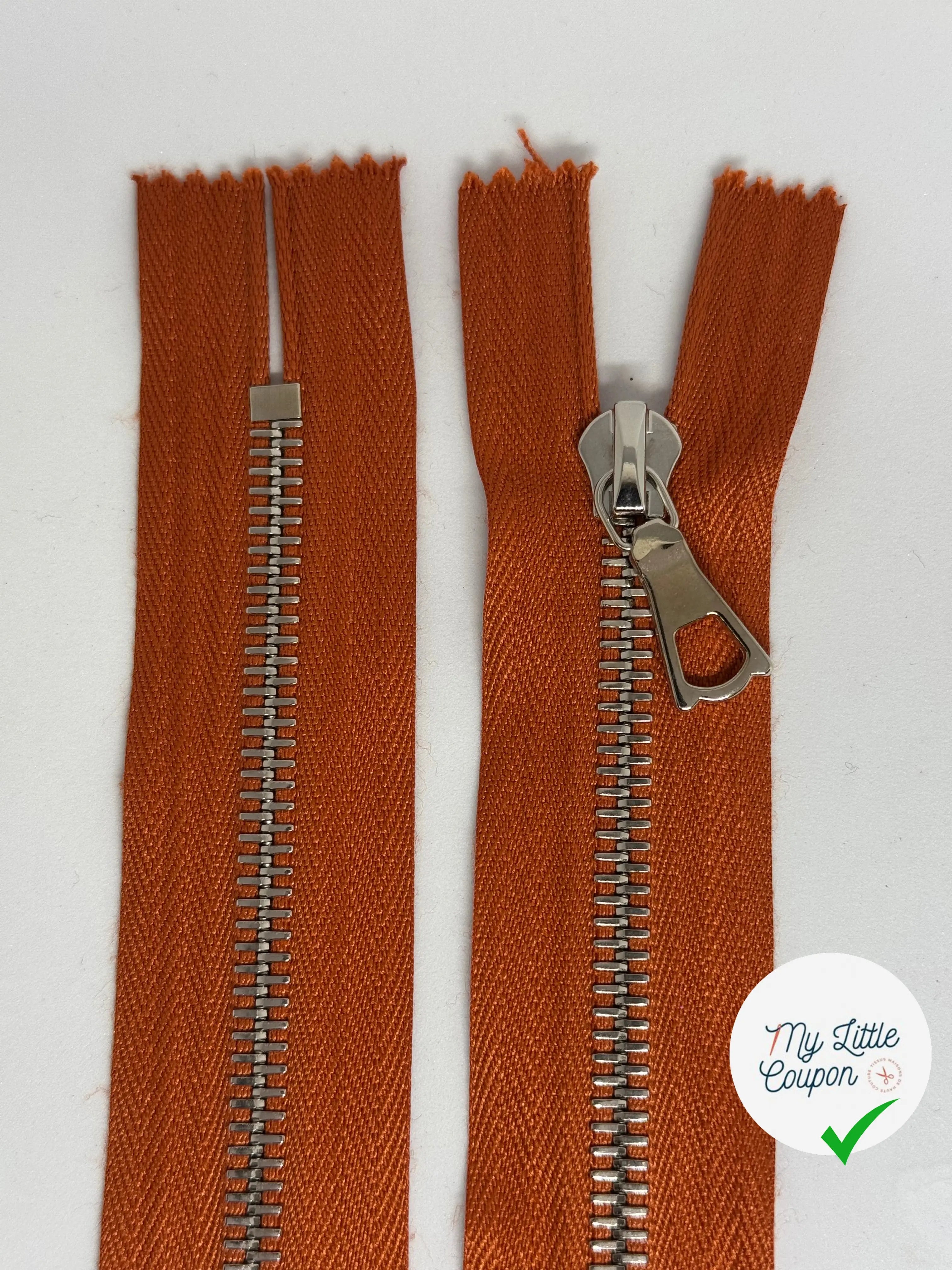 FERMETURE NON SÉPARABLE 90CM ORANGE CITROUILLE - My Little Coupon