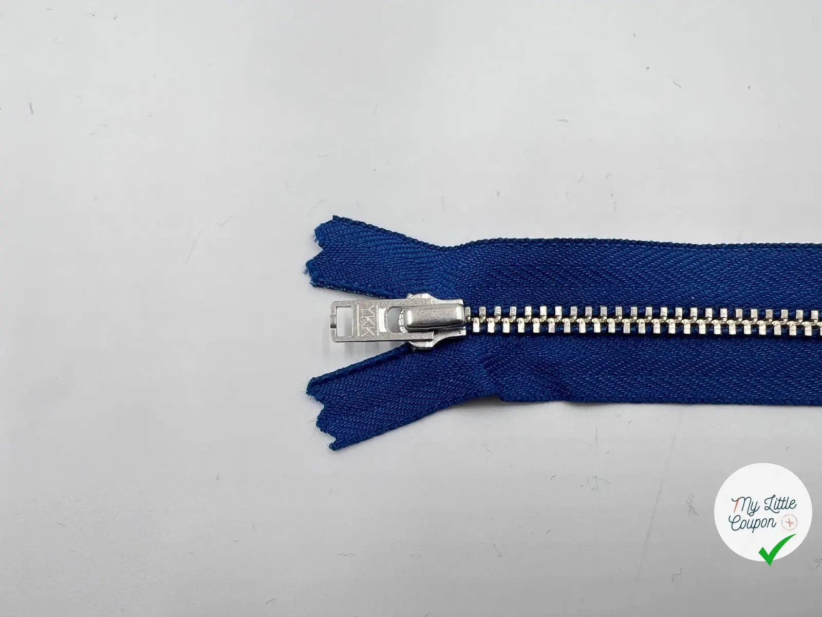 FERMETURE NON SÉPARABLE MÉTAL ARGENT COLORIS BLEU 15CM - My Little Coupon - tissu - coudre