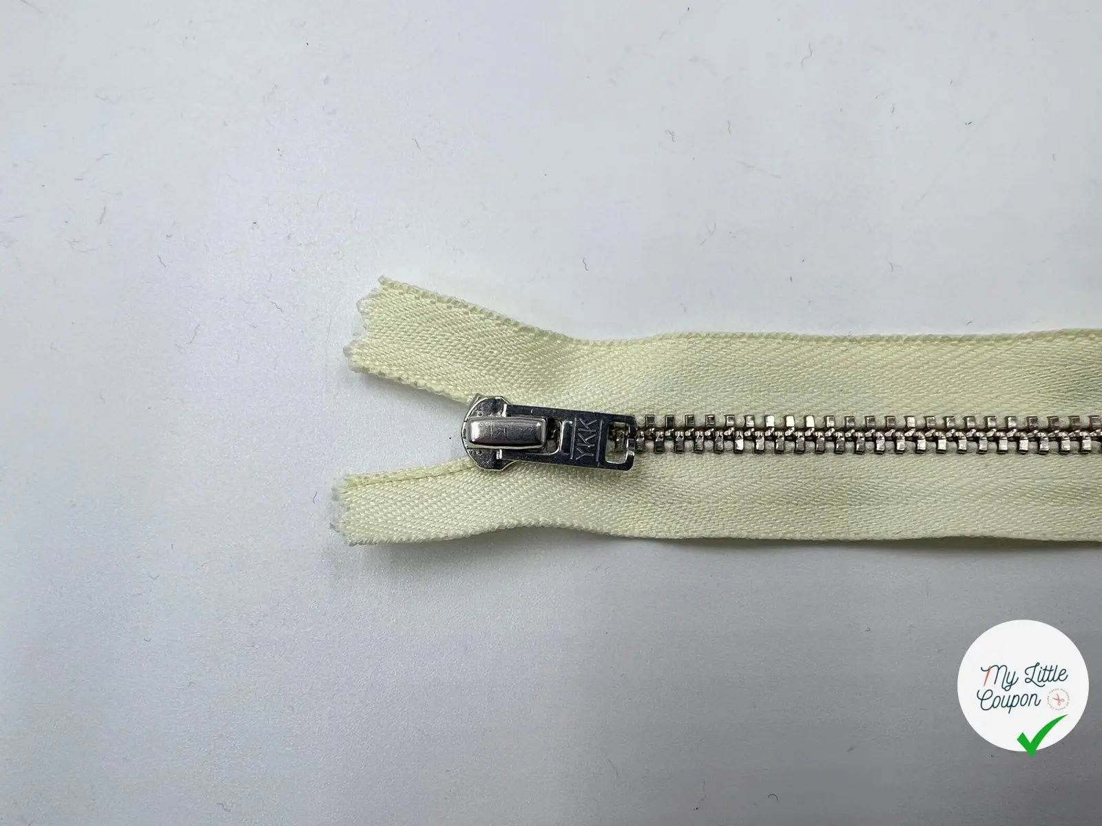 FERMETURE NON SÉPARABLE METAL ARGENT COLORIS JAUNE PÂLE 10CM - My Little Coupon - tissu - coudre