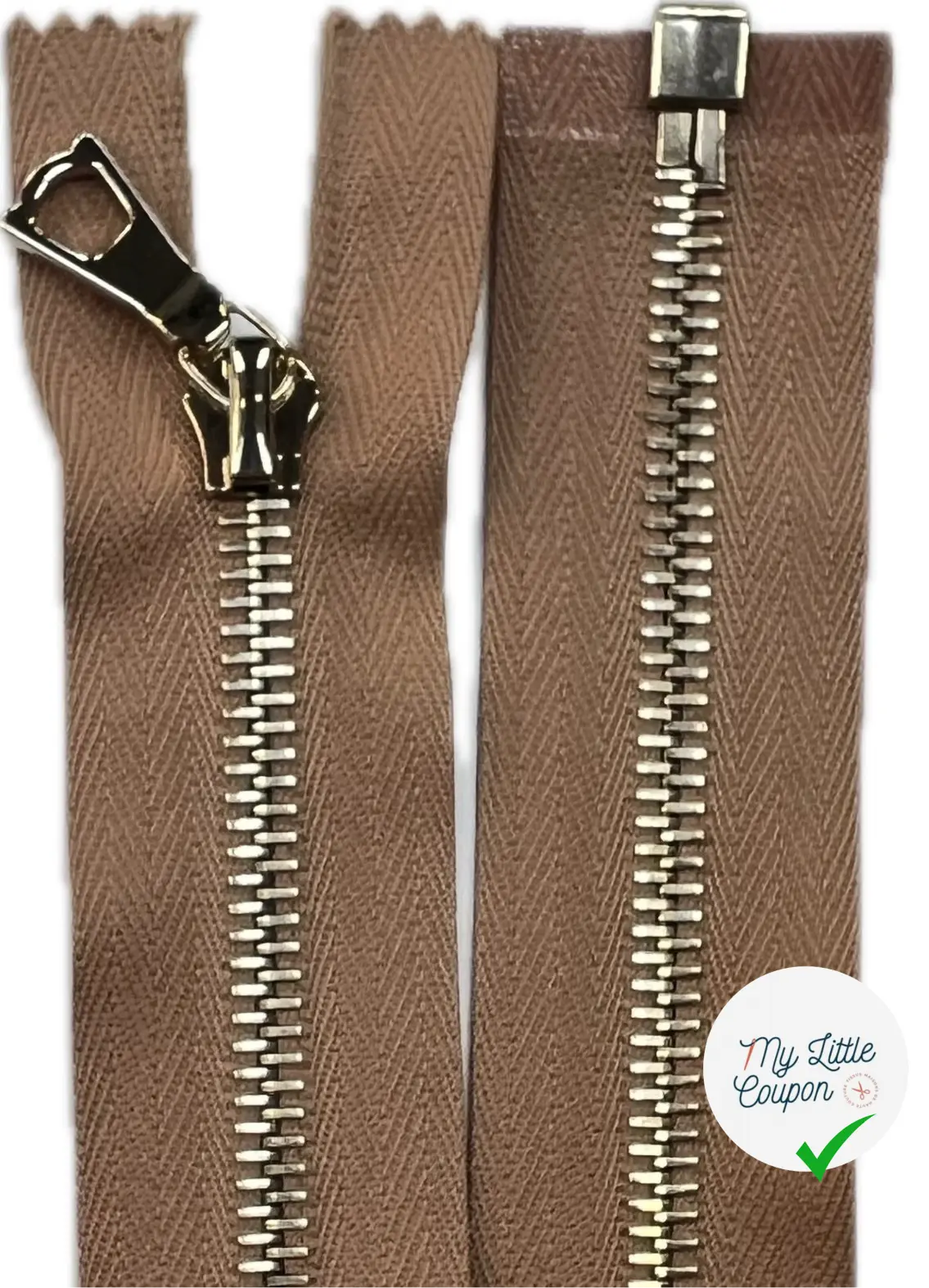 FERMETURE RIRI MÉTAL DORÉ SÉPARABLE 80CM M6 NUDE - My Little Coupon
