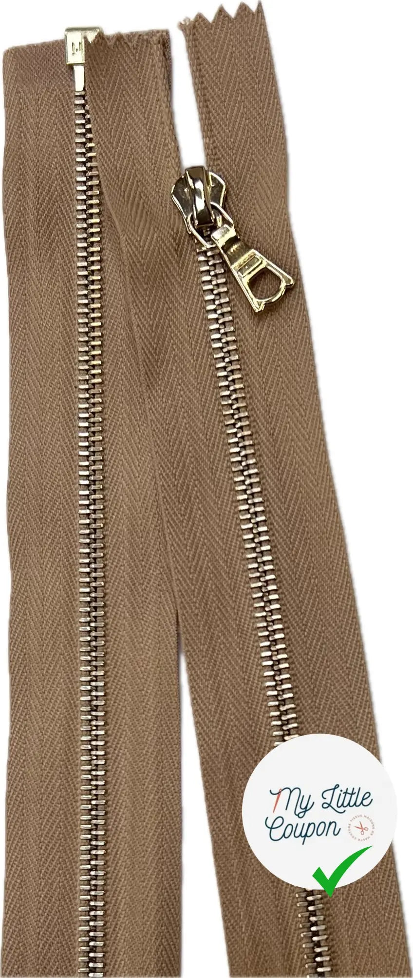 FERMETURE RIRI METAL DORÉ SÉPARABLE 95CM M4 BEIGE - My Little Coupon