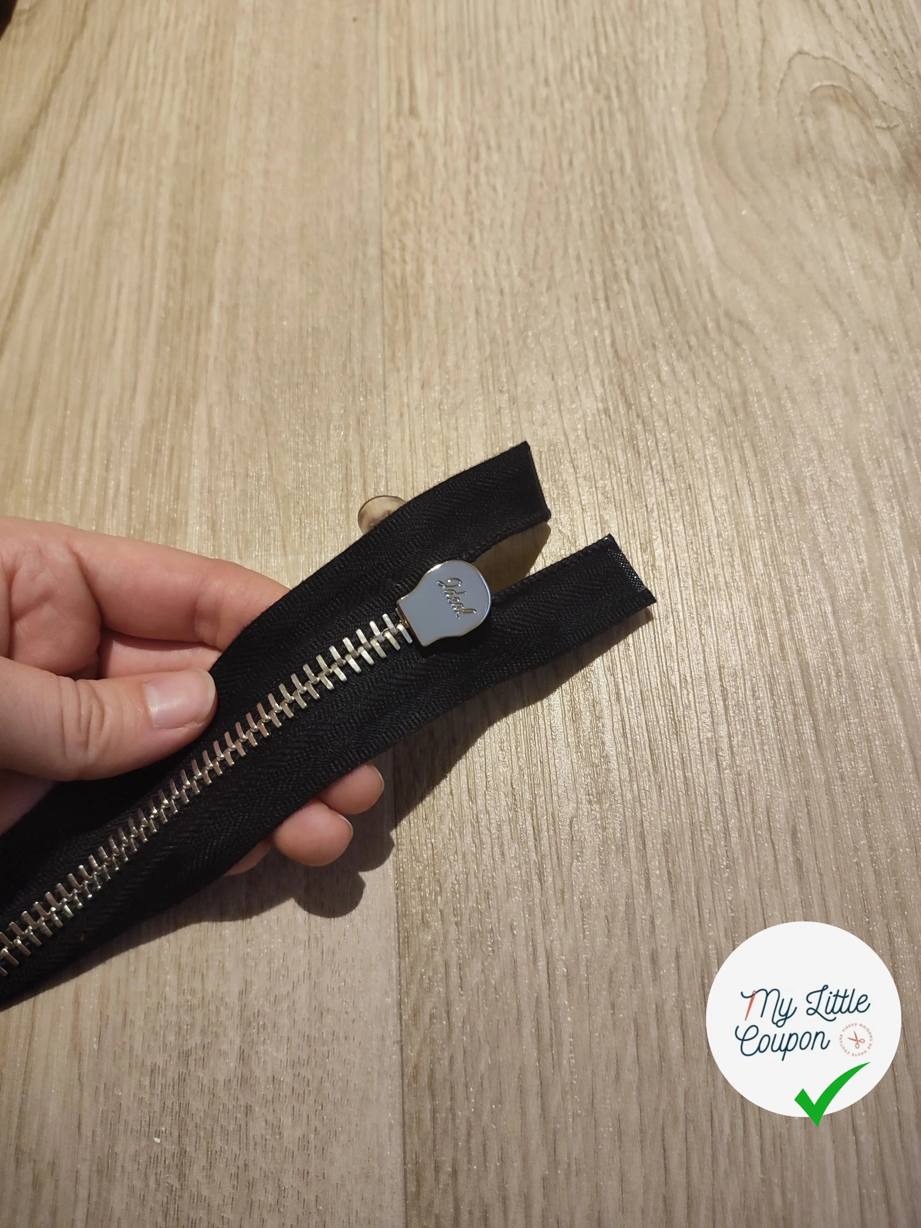 FERMETURE RIRI METAL DOUBLE CHEMIN NON SEPARABLE 60CM NOIR - My Little Coupon