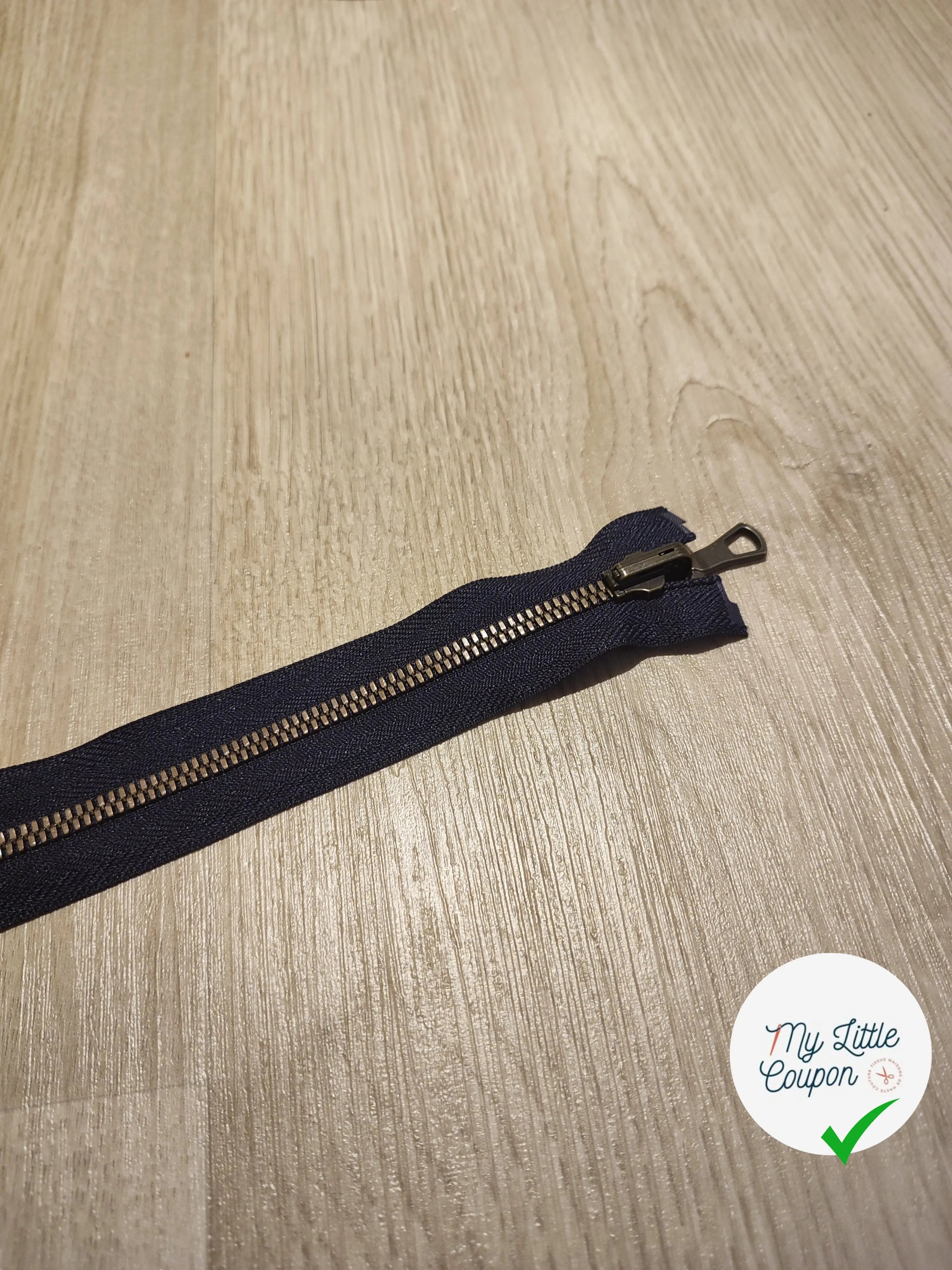 FERMETURE RIRI METAL DOUBLE CHEMIN NON SEPARABLE 85CM BLEUE NUIT - My Little Coupon