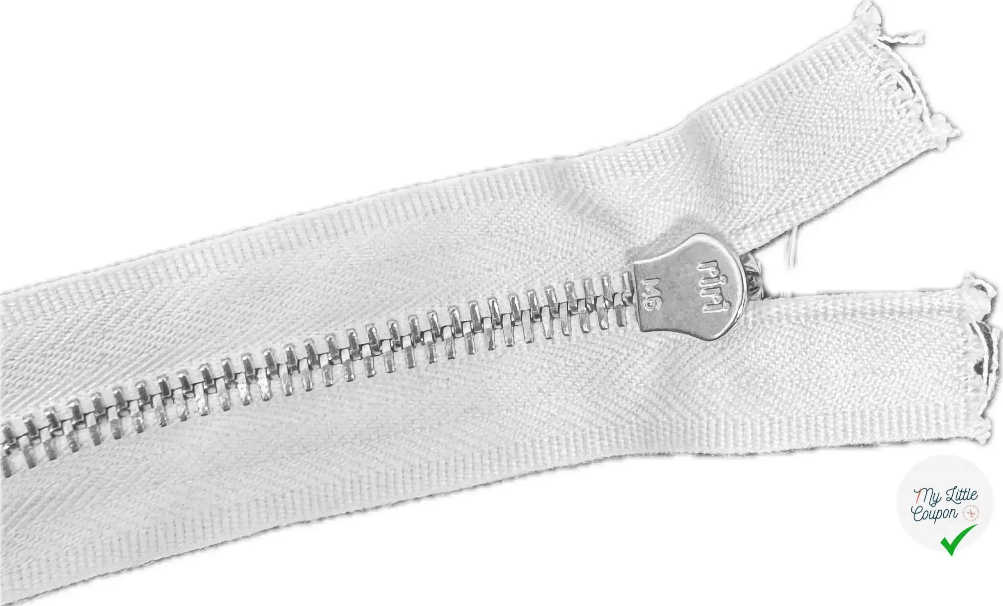 FERMETURE RIRI METAL NON SÉPARABLE 44CM M6 BLANCHE - My Little Coupon