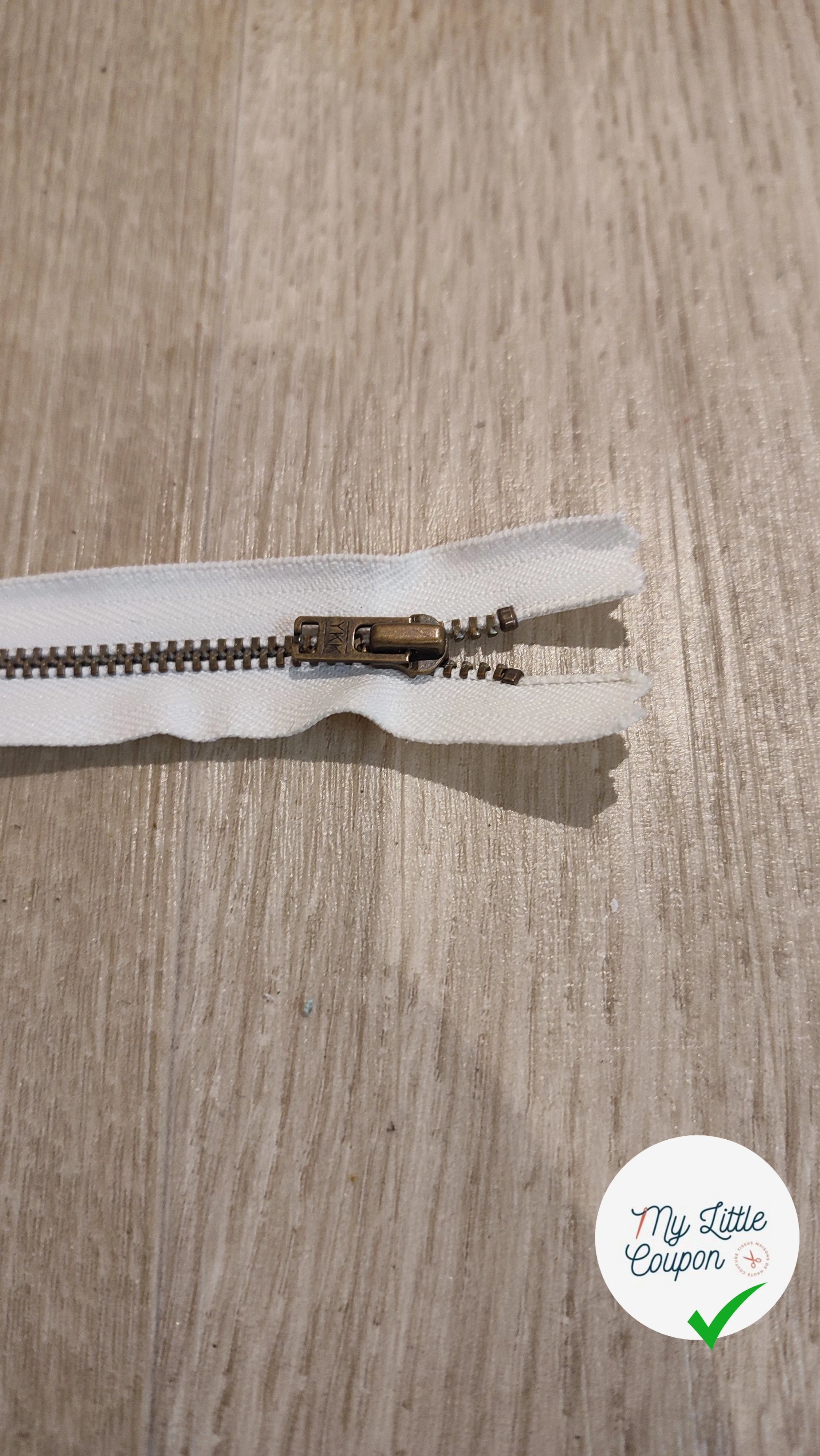FERMETURE RIRI MÉTAL NON SÉPARABLE 15CM BLANC - My Little Coupon