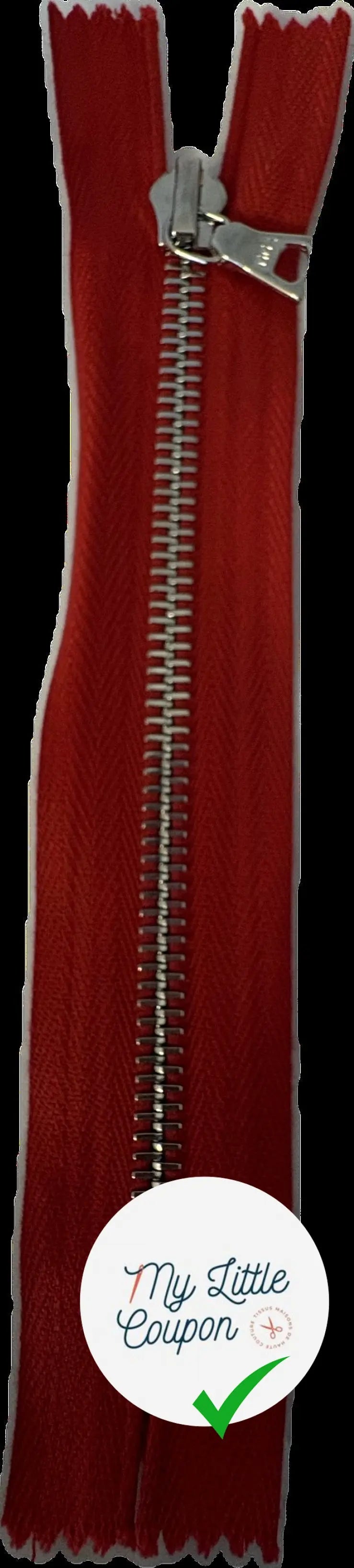 FERMETURE RIRI METAL NON SÉPARABLE 15CM M6 ROUGE - My Little Coupon
