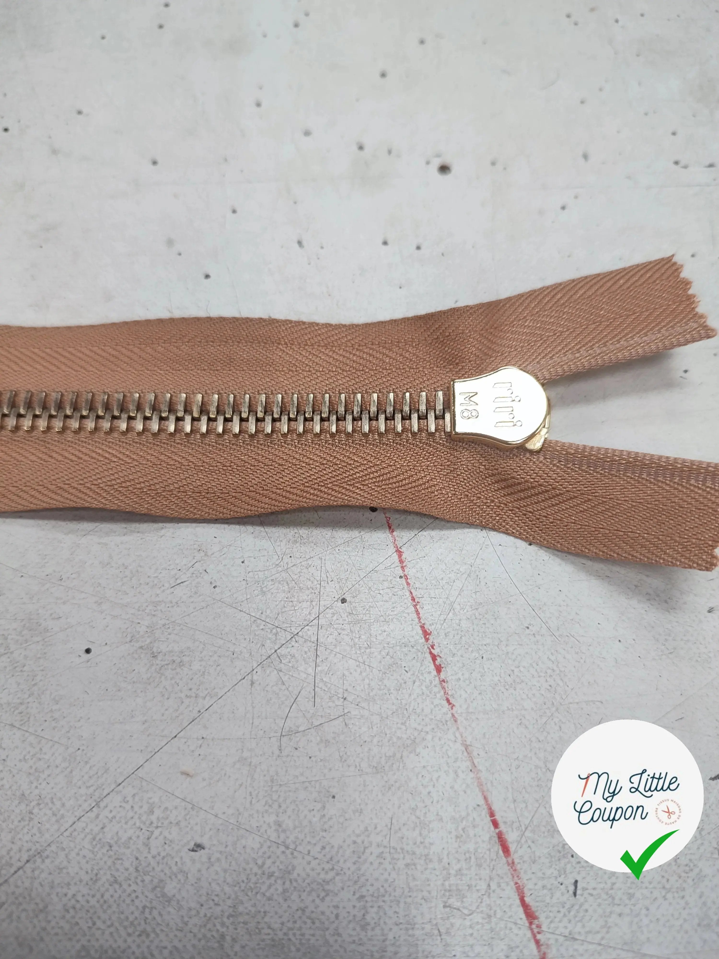 FERMETURE RIRI METAL NON SÉPARABLE 20CM MARRON CAFÉ CLAIR - My Little Coupon