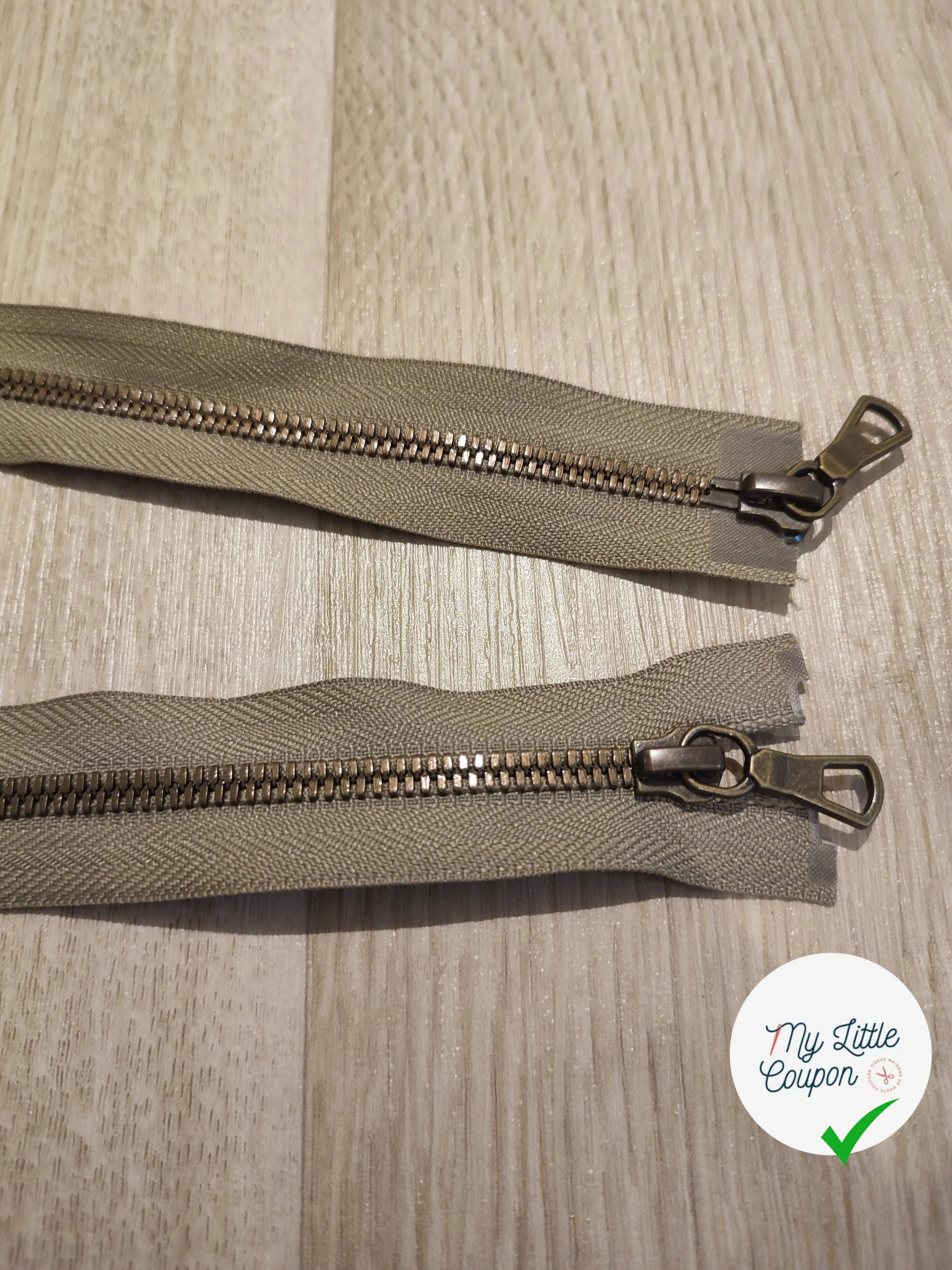 FERMETURE RIRI METAL NON SÉPARABLE 75CM VERT KAKI - My Little Coupon