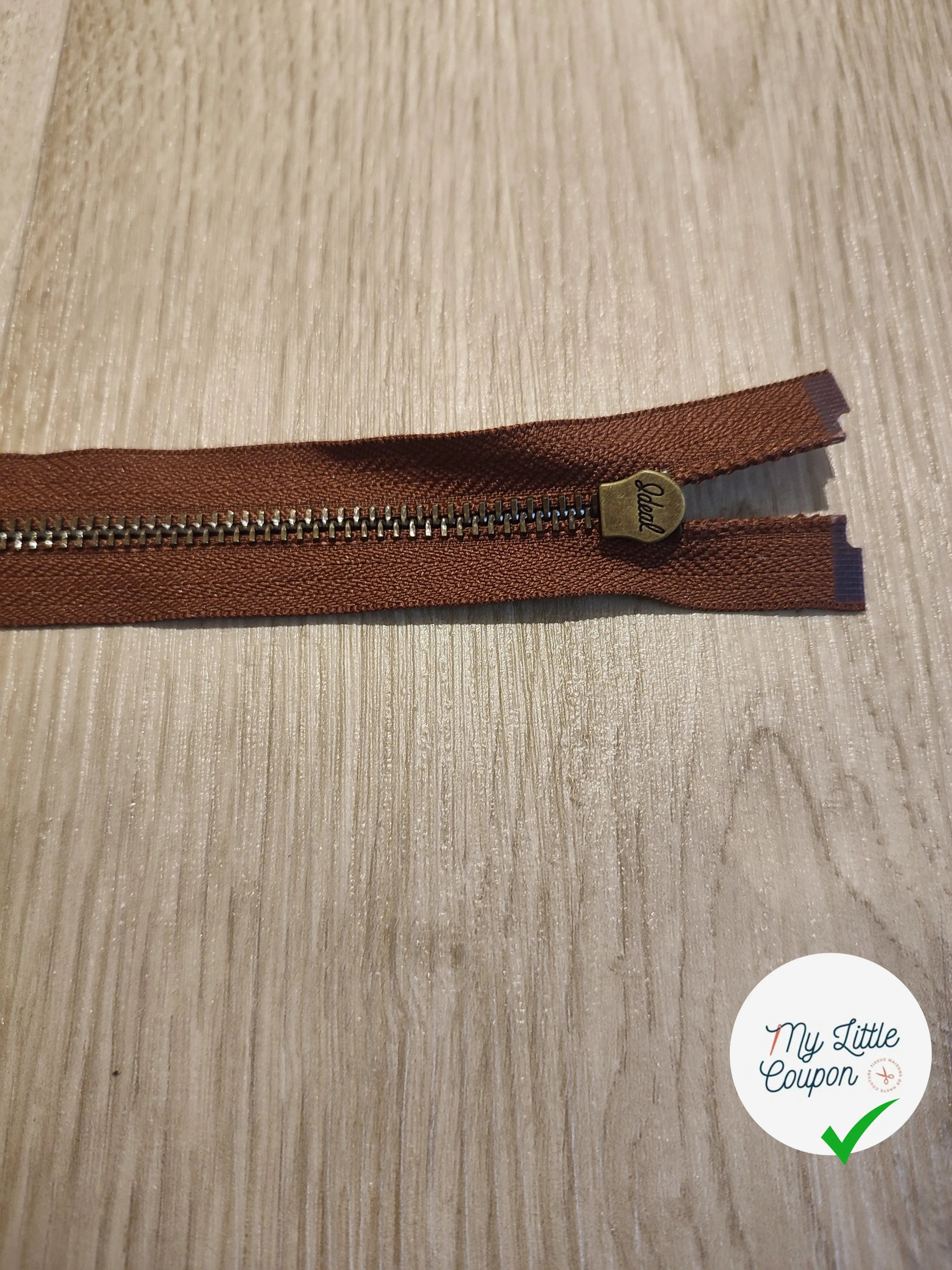 FERMETURE RIRI METAL NON SÉPARABLE 80CM MARRON FONCÉ - My Little Coupon
