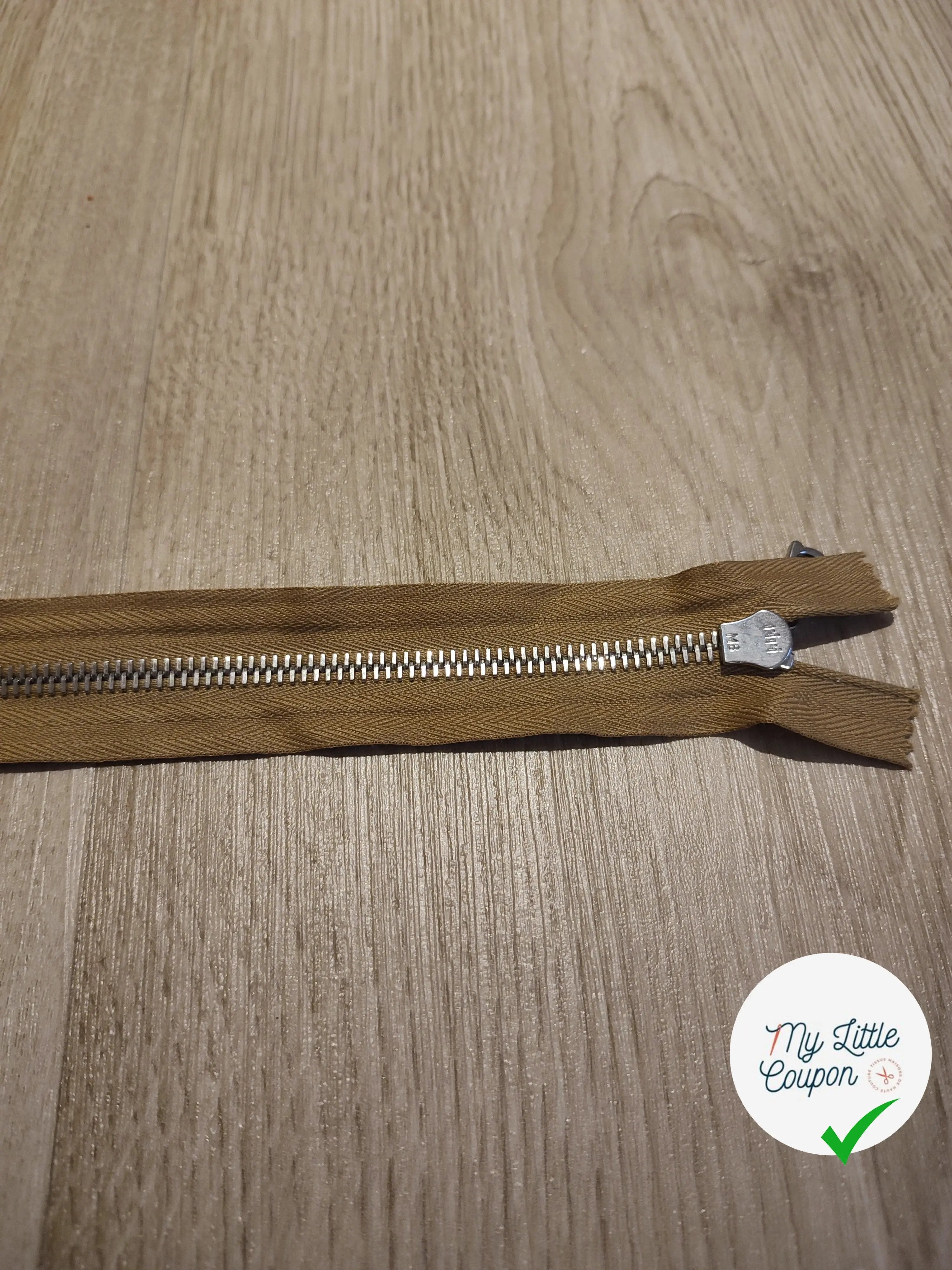 FERMETURE RIRI METAL NON SEPARABLE DOUBLE CHEMINS 80CM MARRON CAFÉ - My Little Coupon