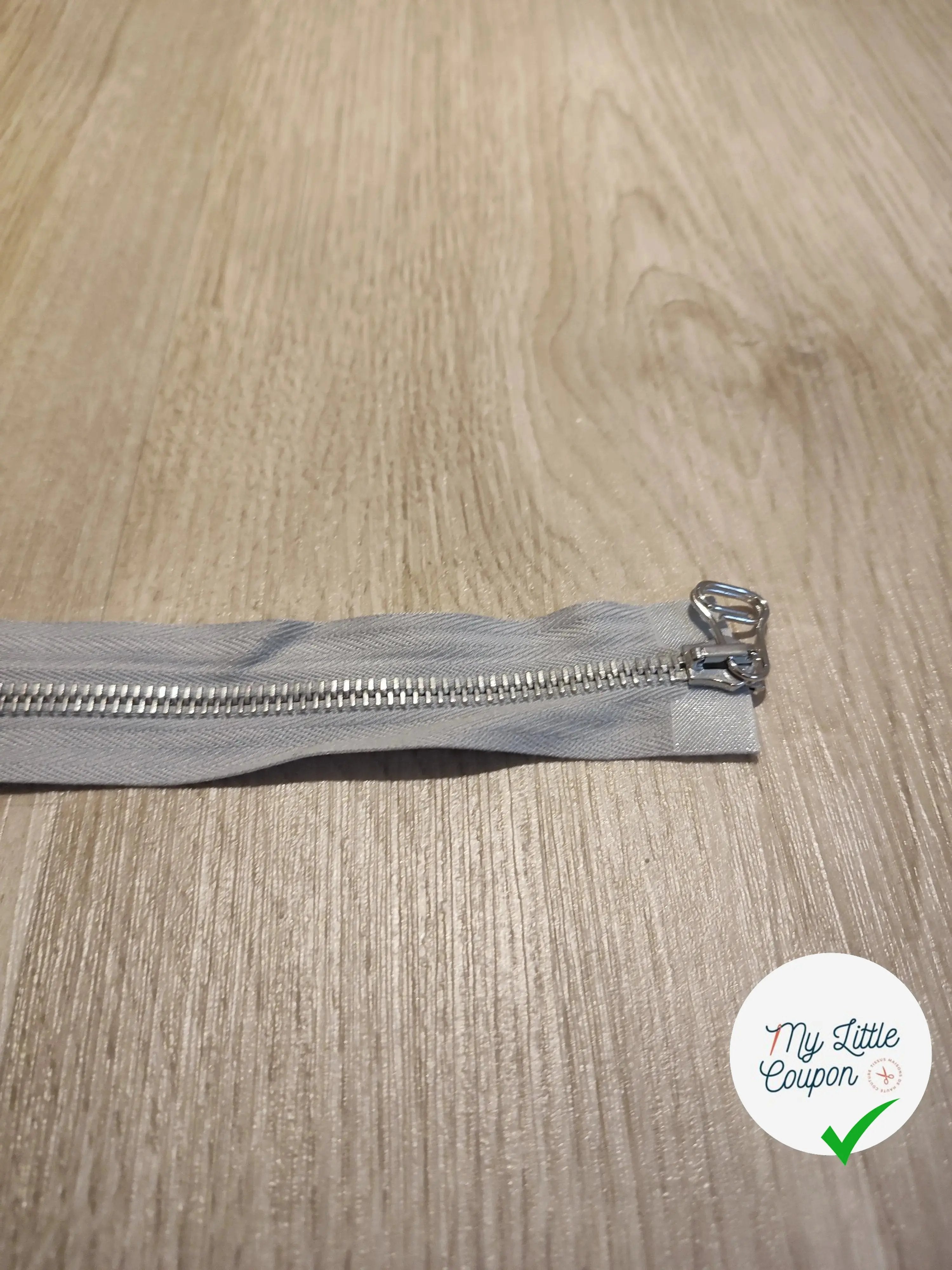 FERMETURE RIRI METAL NON SEPARABLE DOUBLE CHEMINS 80CM GRIS M8 - My Little Coupon