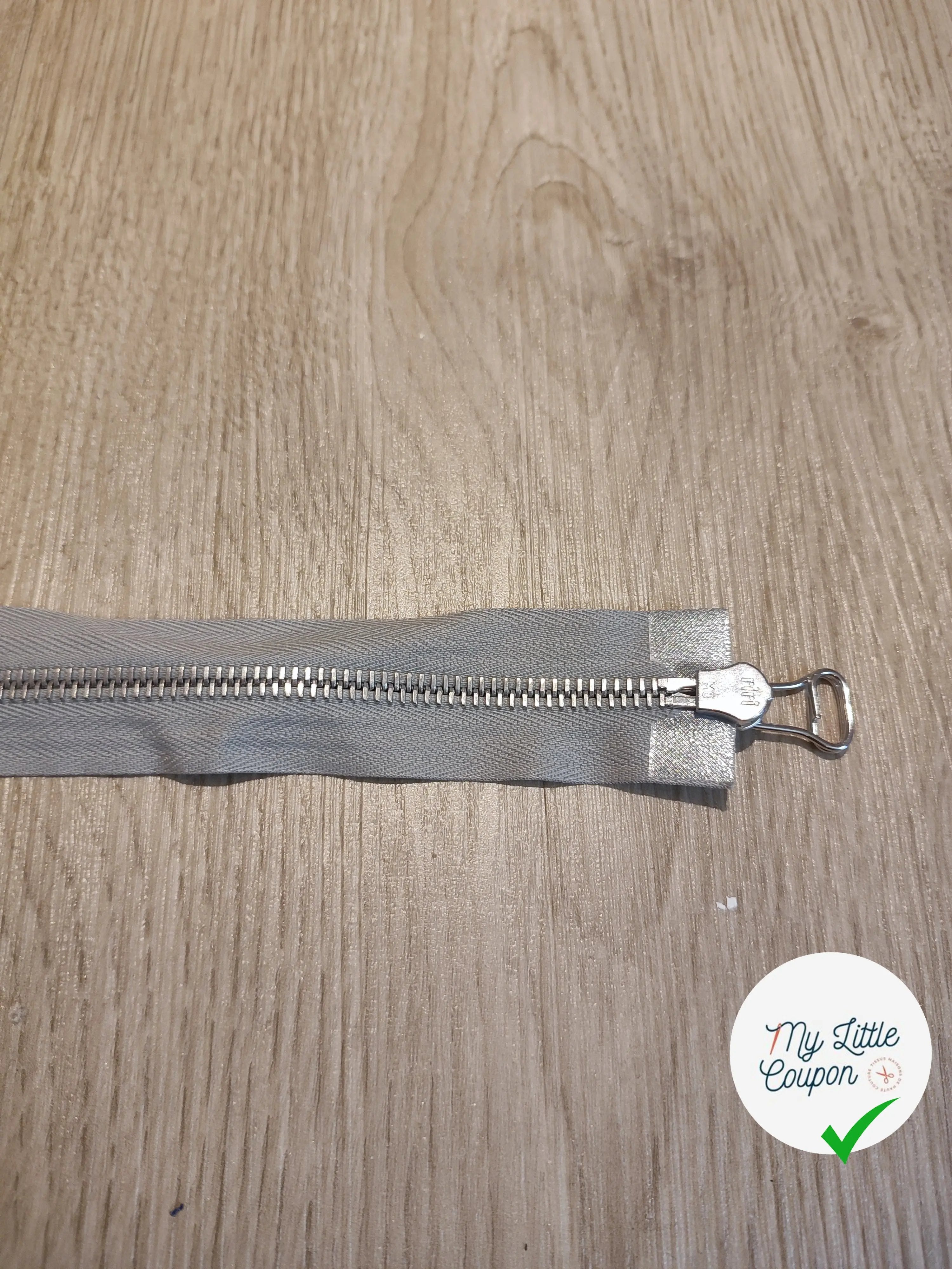 FERMETURE RIRI METAL NON SEPARABLE DOUBLE CHEMINS 85CM GRIS M6 - My Little Coupon