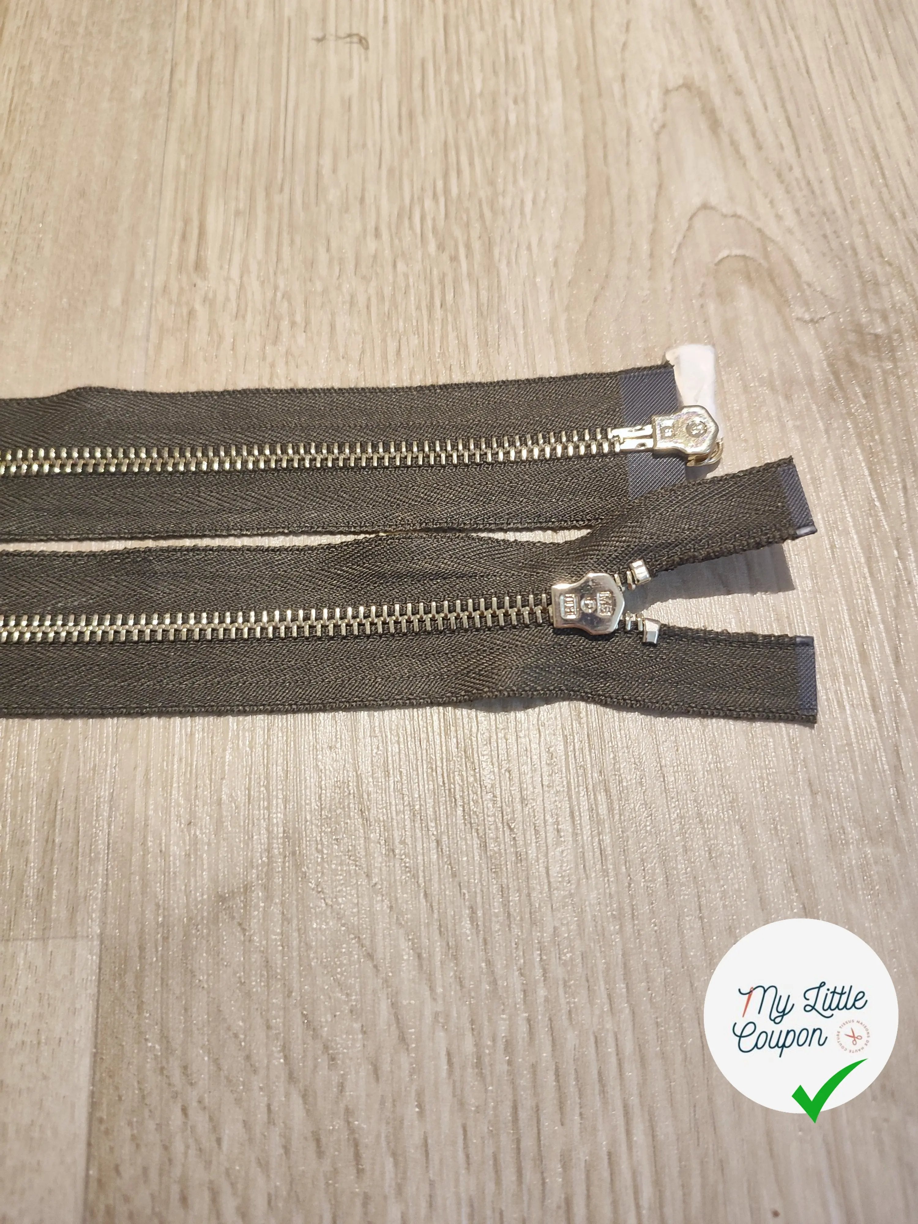FERMETURE RIRI METAL NON SEPARABLE DOUBLE CHEMINS 90CM VERT FONCÉ - My Little Coupon