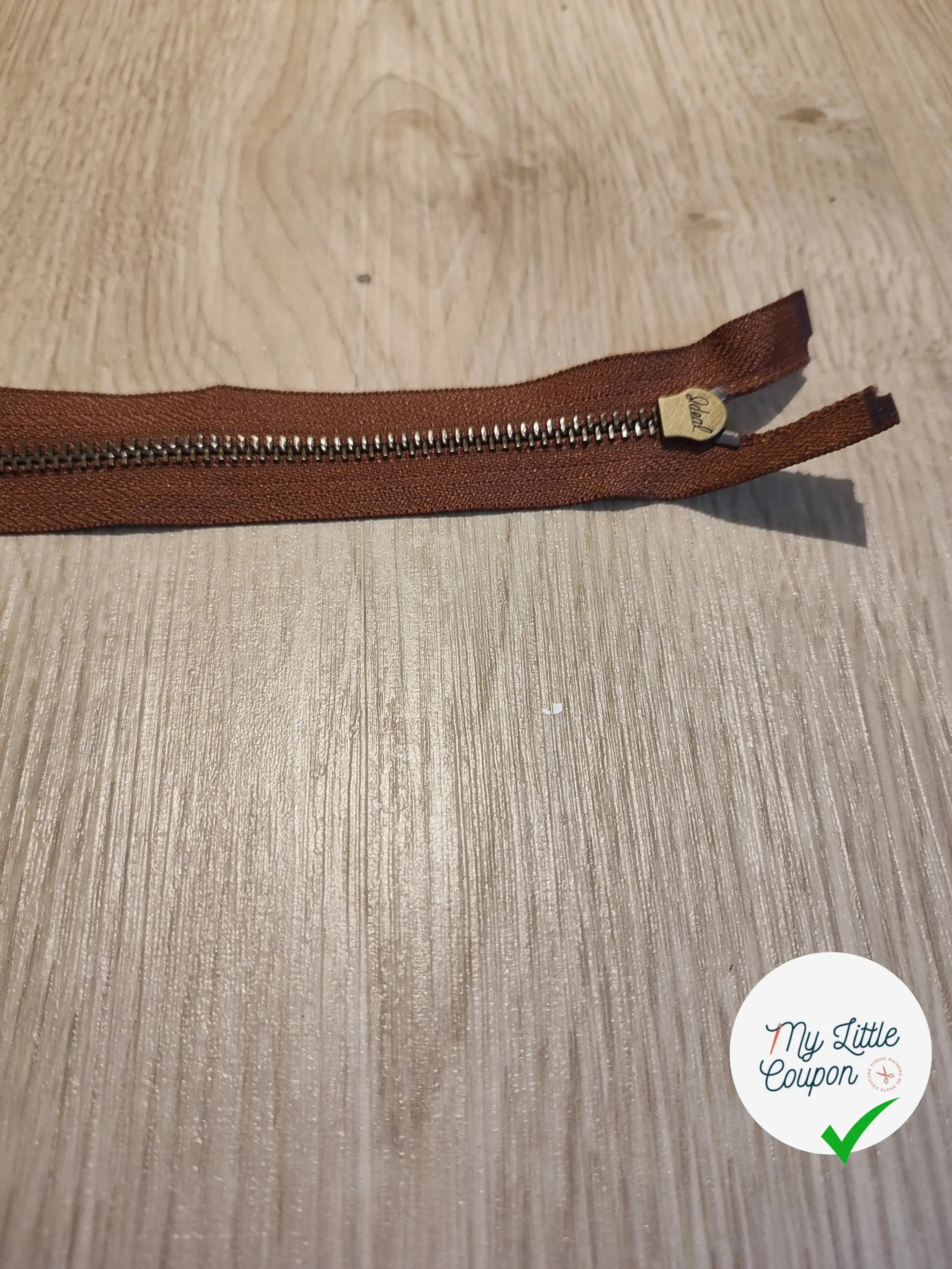 FERMETURE RIRI METAL SÉPARABLE 90CM MARRON - My Little Coupon
