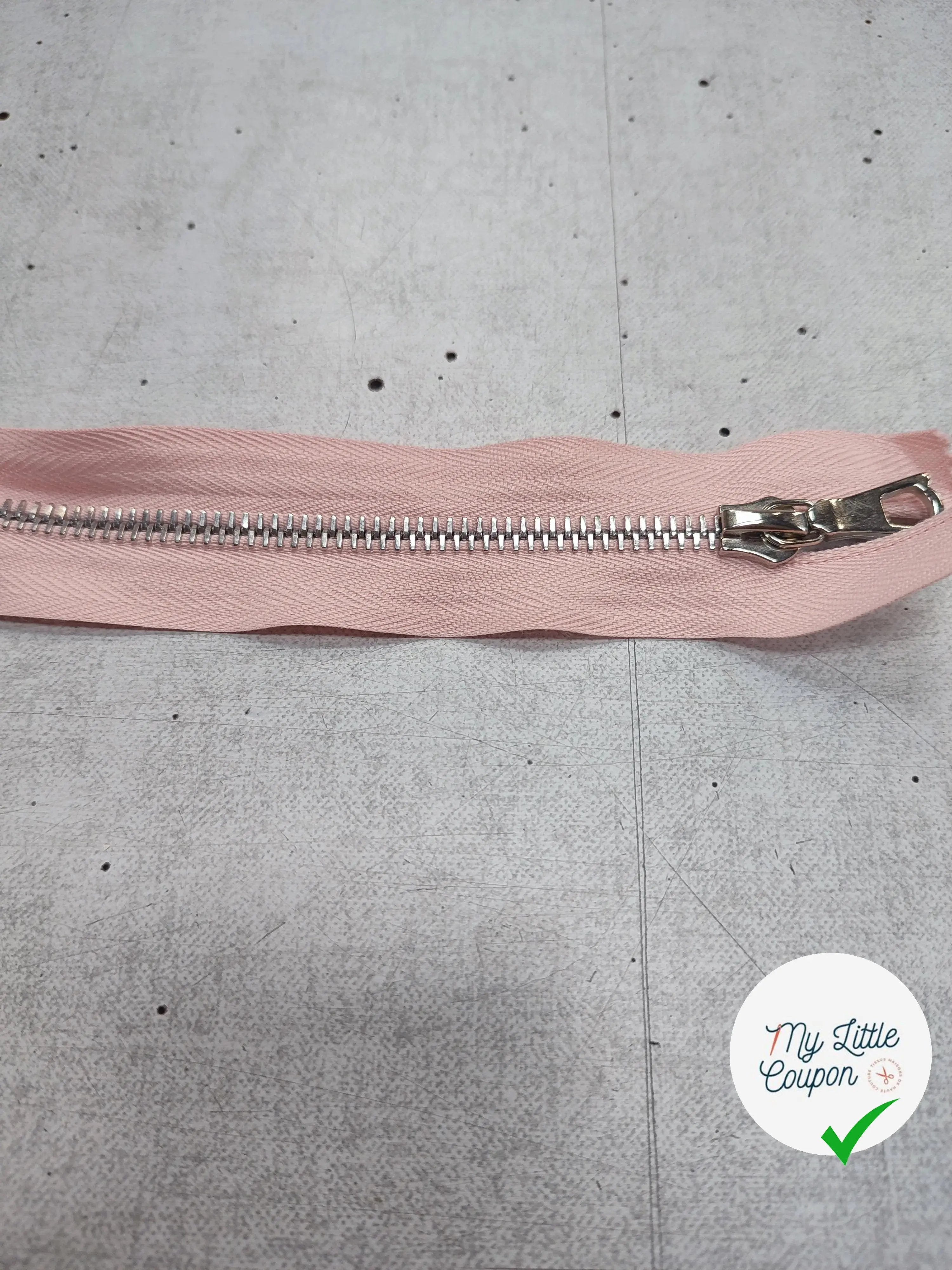 FERMETURE RIRI METAL SÉPARABLE 90CM ROSE SAUMON M6 - My Little Coupon