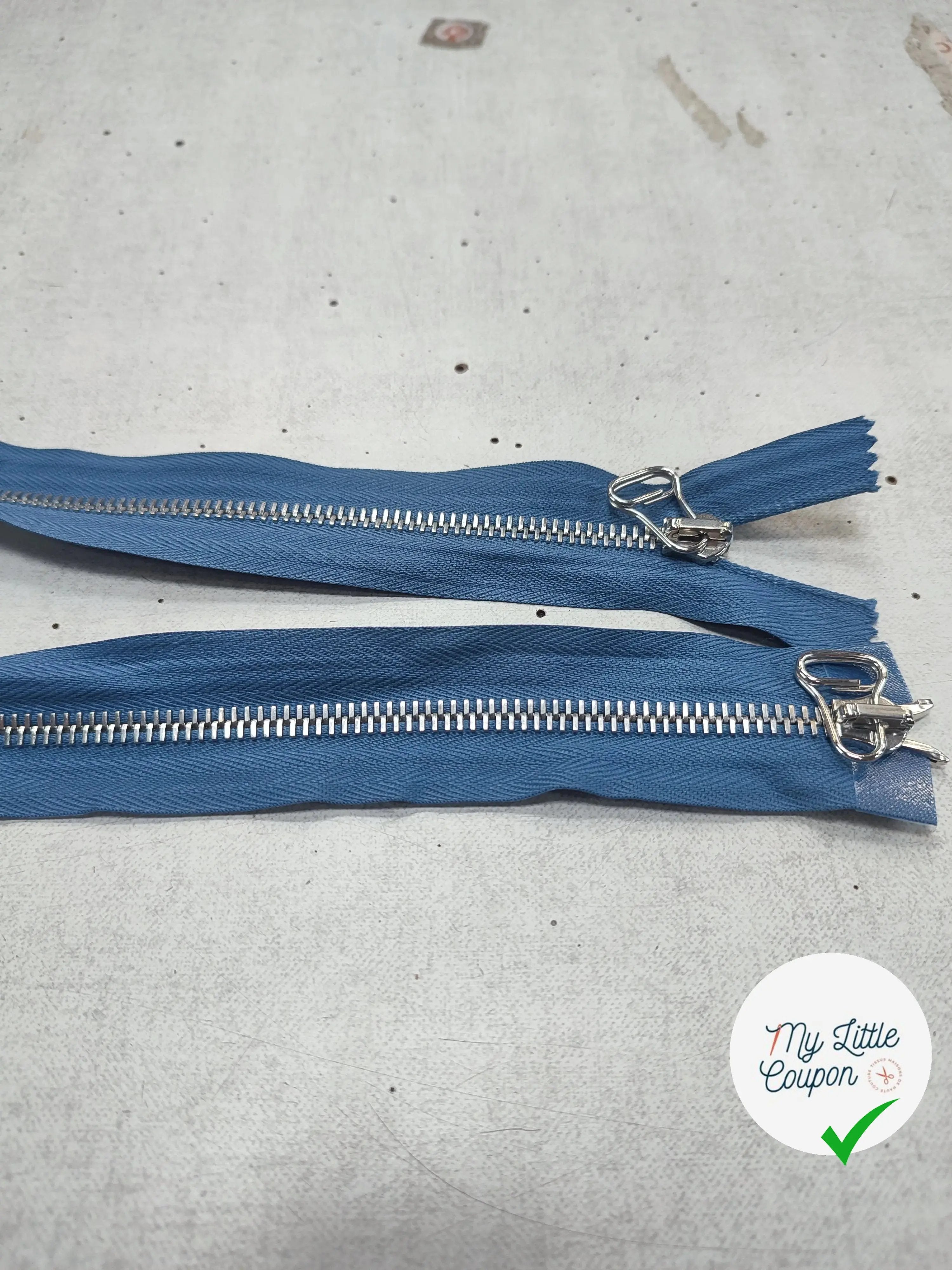 (Copie) FERMETURE RIRI METAL NON SÉPARABLE DOUBLE ZIP 70CM BLEU M6 - My Little Coupon