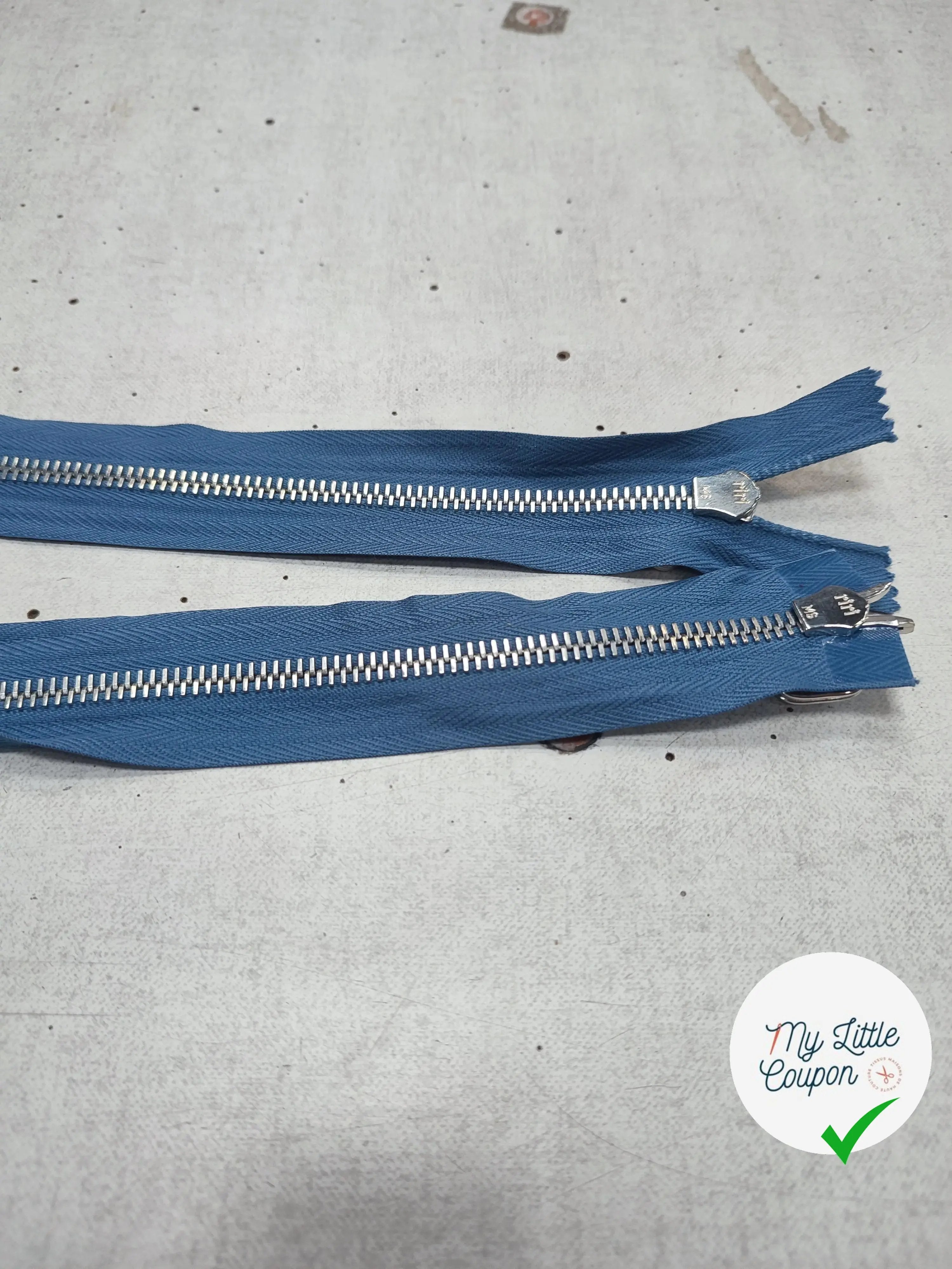 (Copie) FERMETURE RIRI METAL NON SÉPARABLE DOUBLE ZIP 70CM BLEU M6 - My Little Coupon