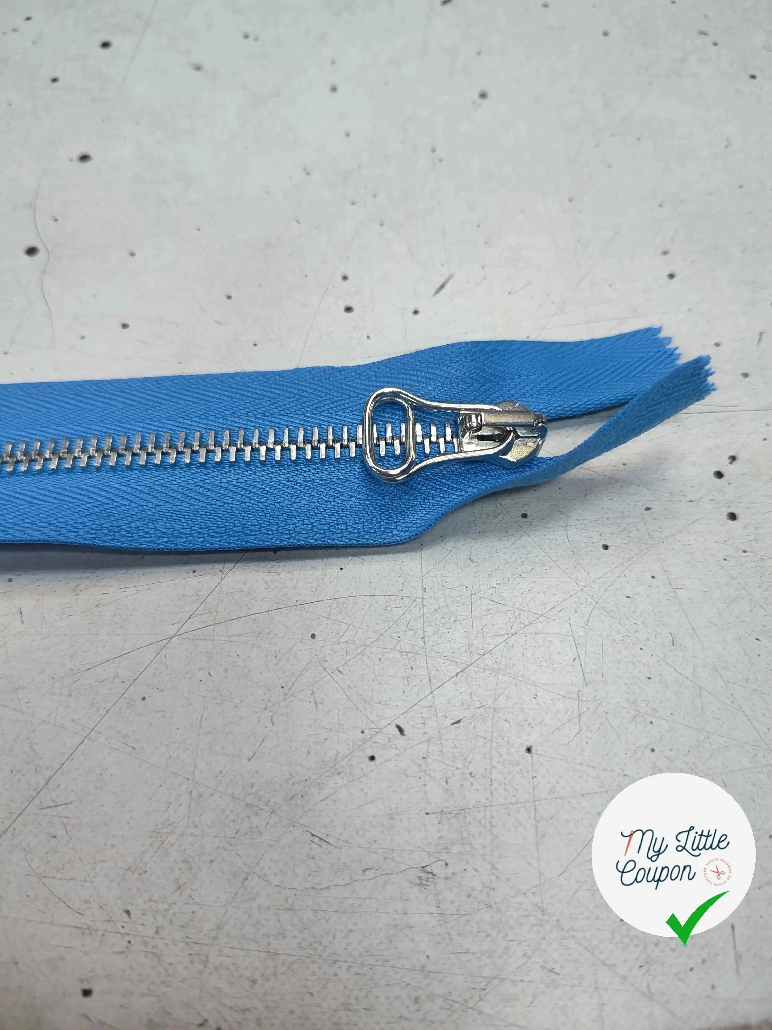 FERMETURE RIRI METAL SÉPARABLE 60CM BLEU - My Little Coupon