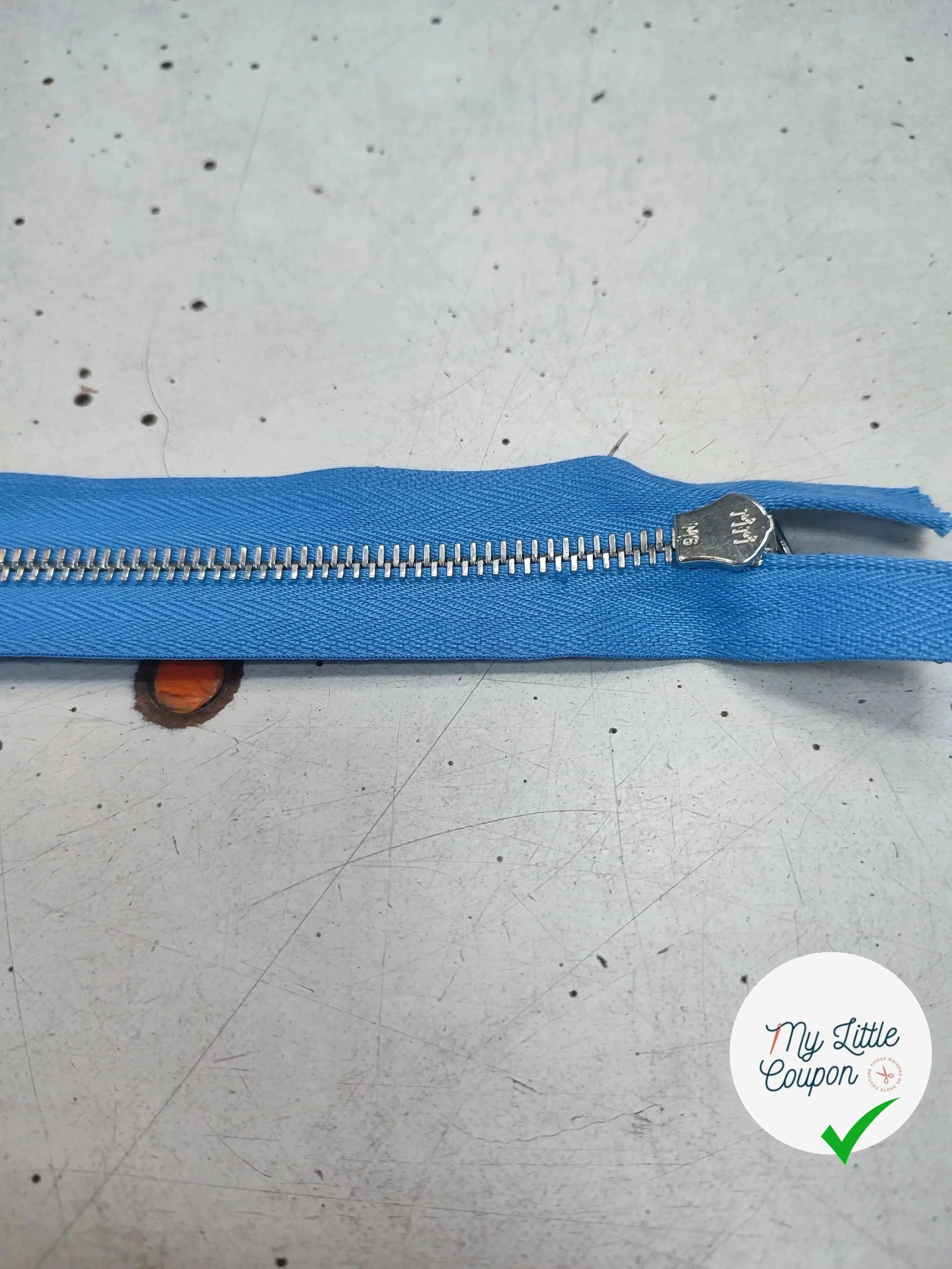 FERMETURE RIRI METAL SÉPARABLE 60CM BLEU - My Little Coupon