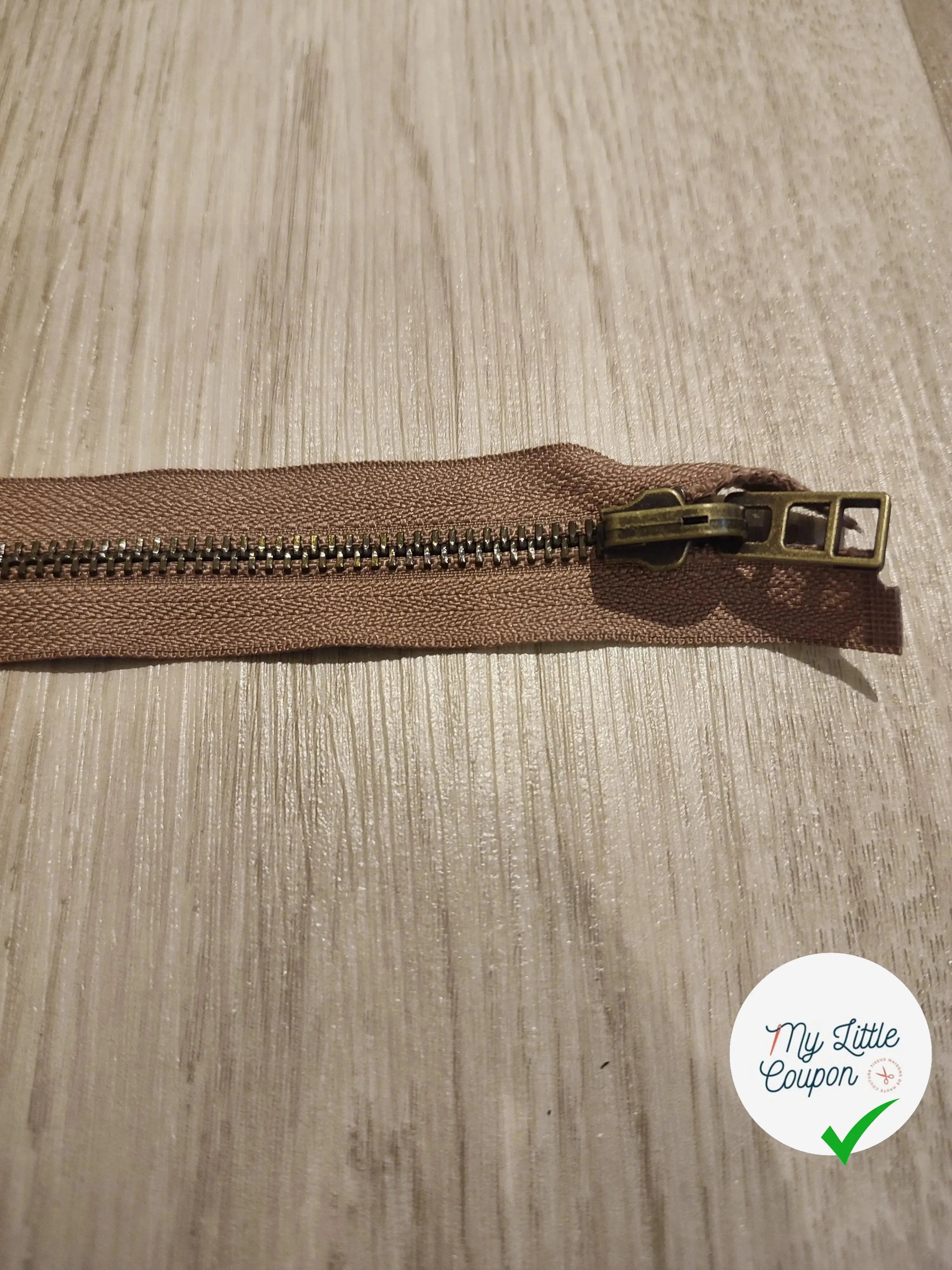 FERMETURE RIRI METAL SÉPARABLE RÉVERSIBLE 90CM MARRON CLAIR - My Little Coupon