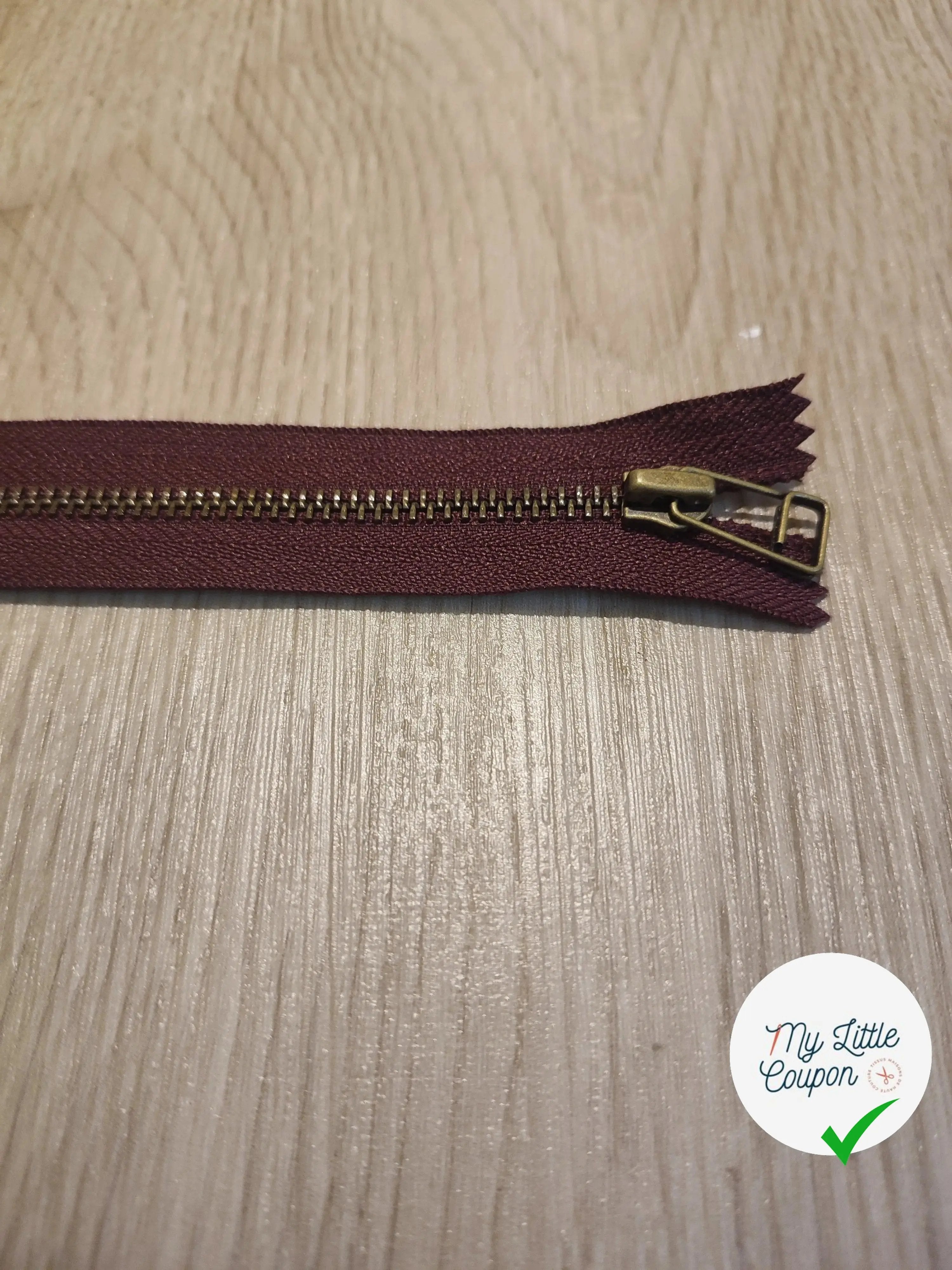 FERMETURE RIRI METAL NON SÉPARABLE 25CM VIOLET AUBERGINE - My Little Coupon
